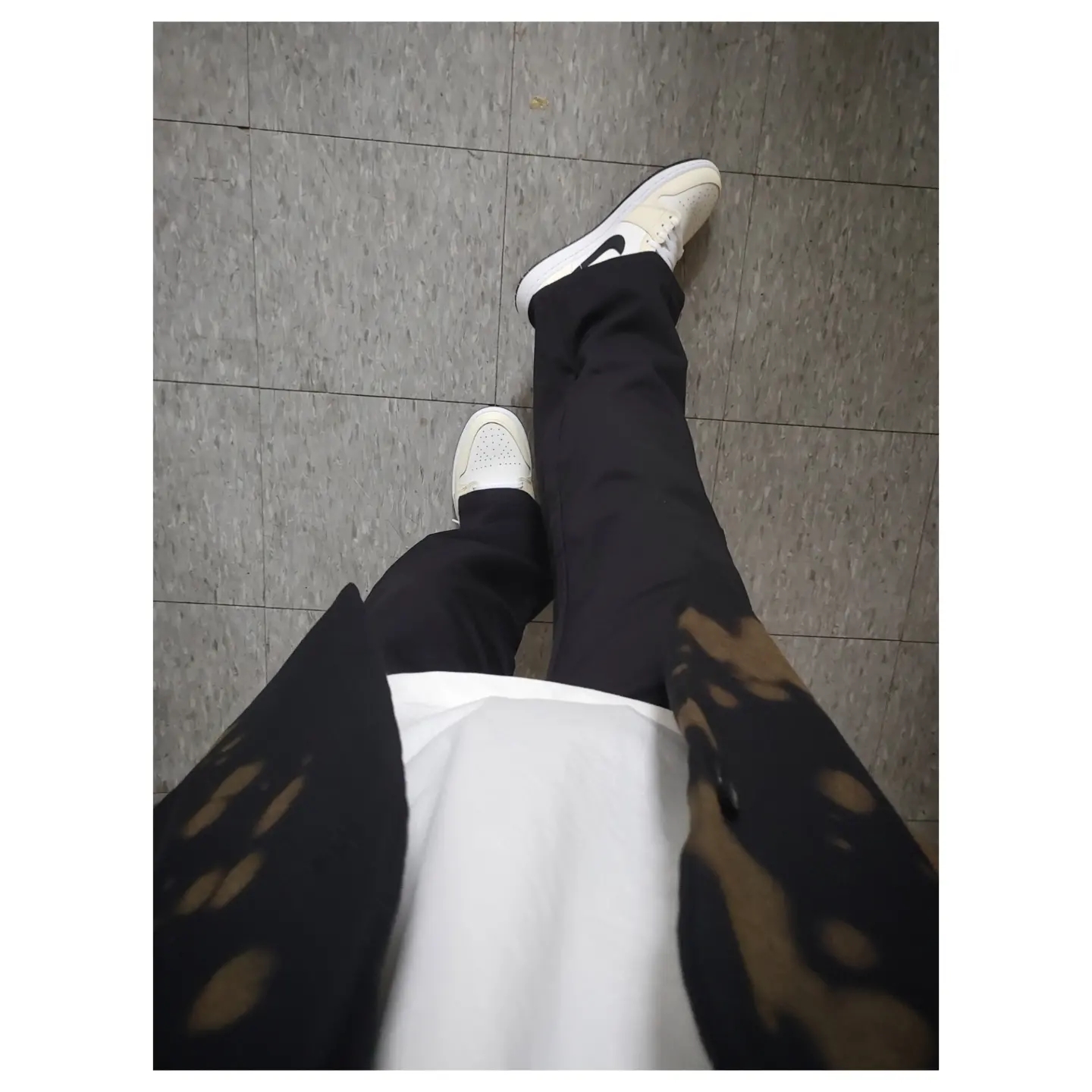 (W) Jordan 1 Mid Coconut Milk 착용 스타일 - 3