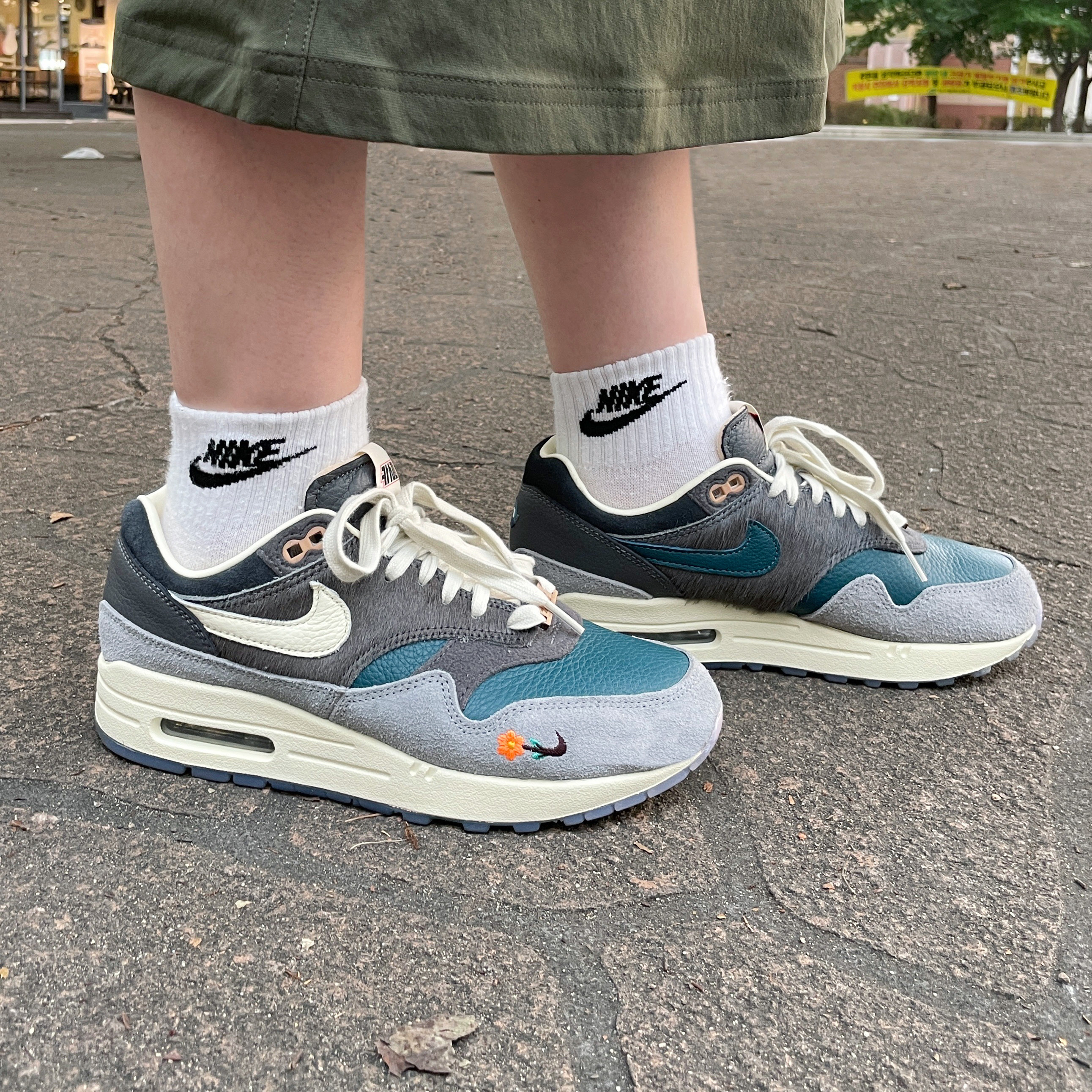 Nike x Kasina Air Max 1 SP Won-Ang Particle Grey 착용 스타일