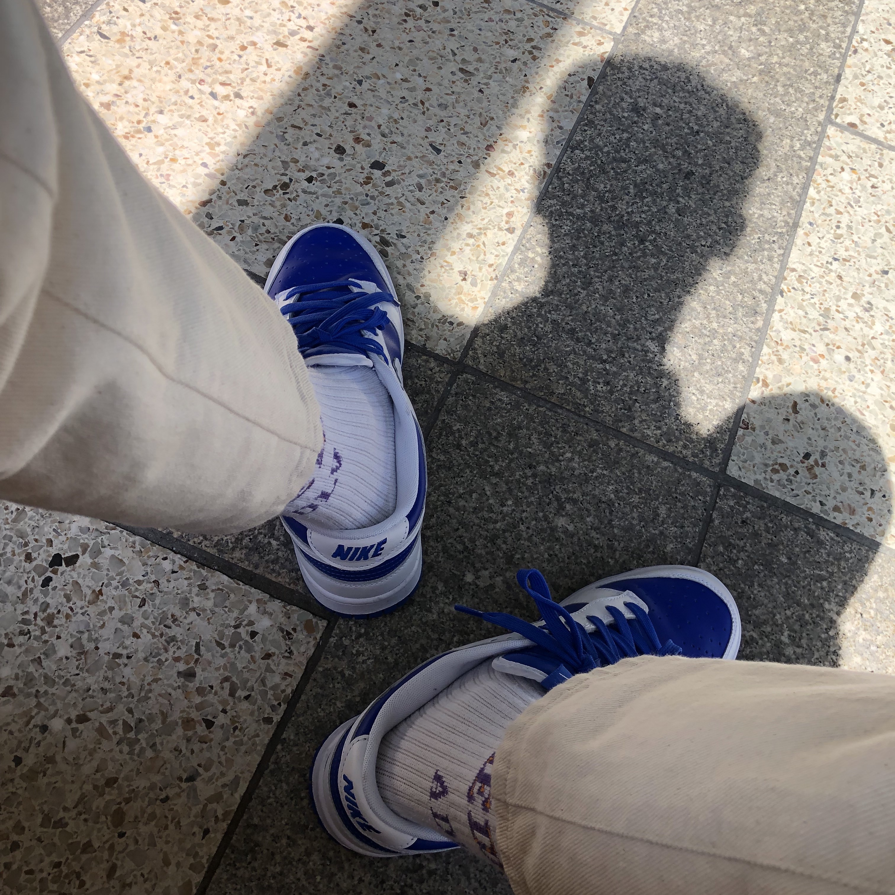Nike Dunk Low Retro Racer Blue and White 착용 스타일