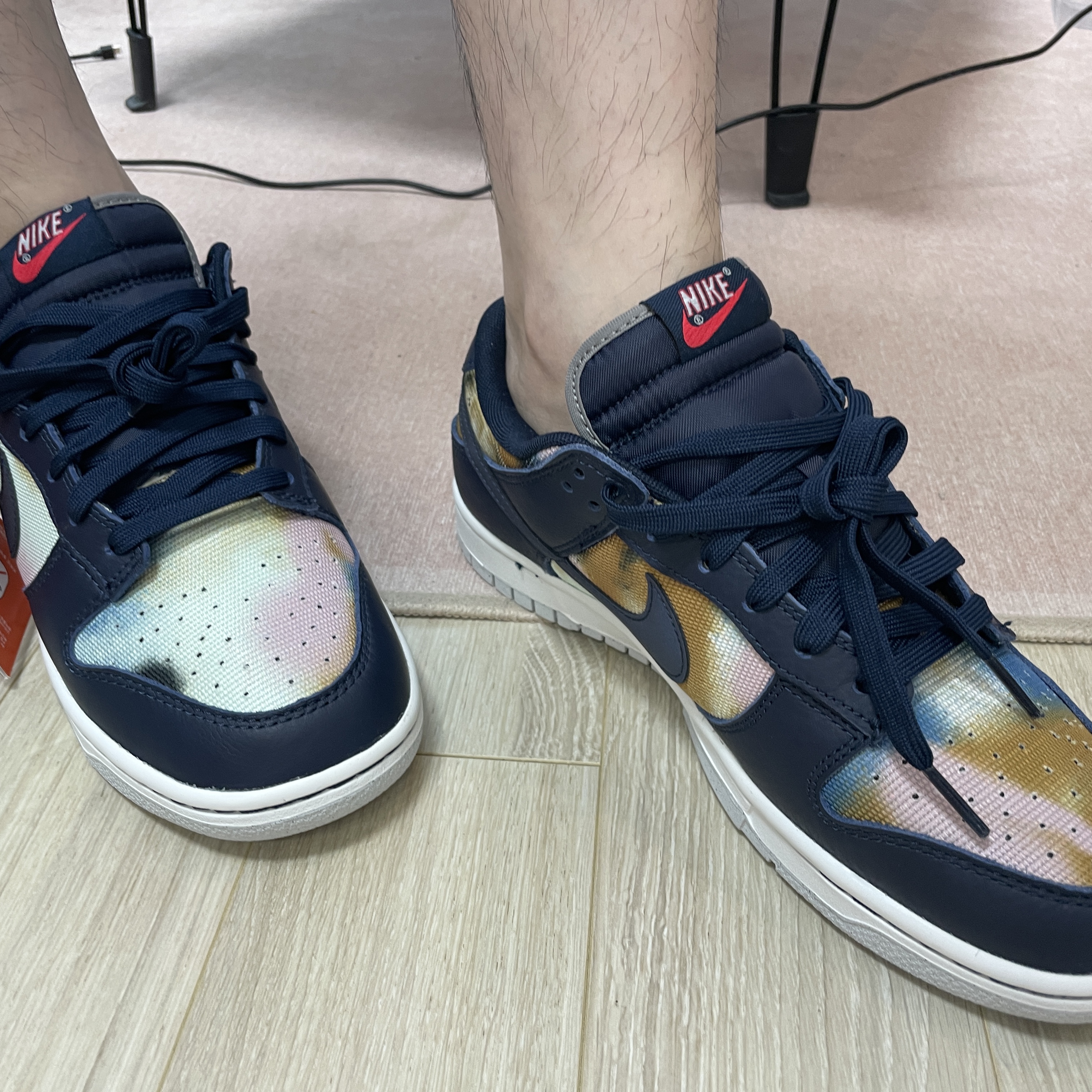 Nike Dunk Low Retro PRM Obsidian Graffiti 착용 스타일 - 2