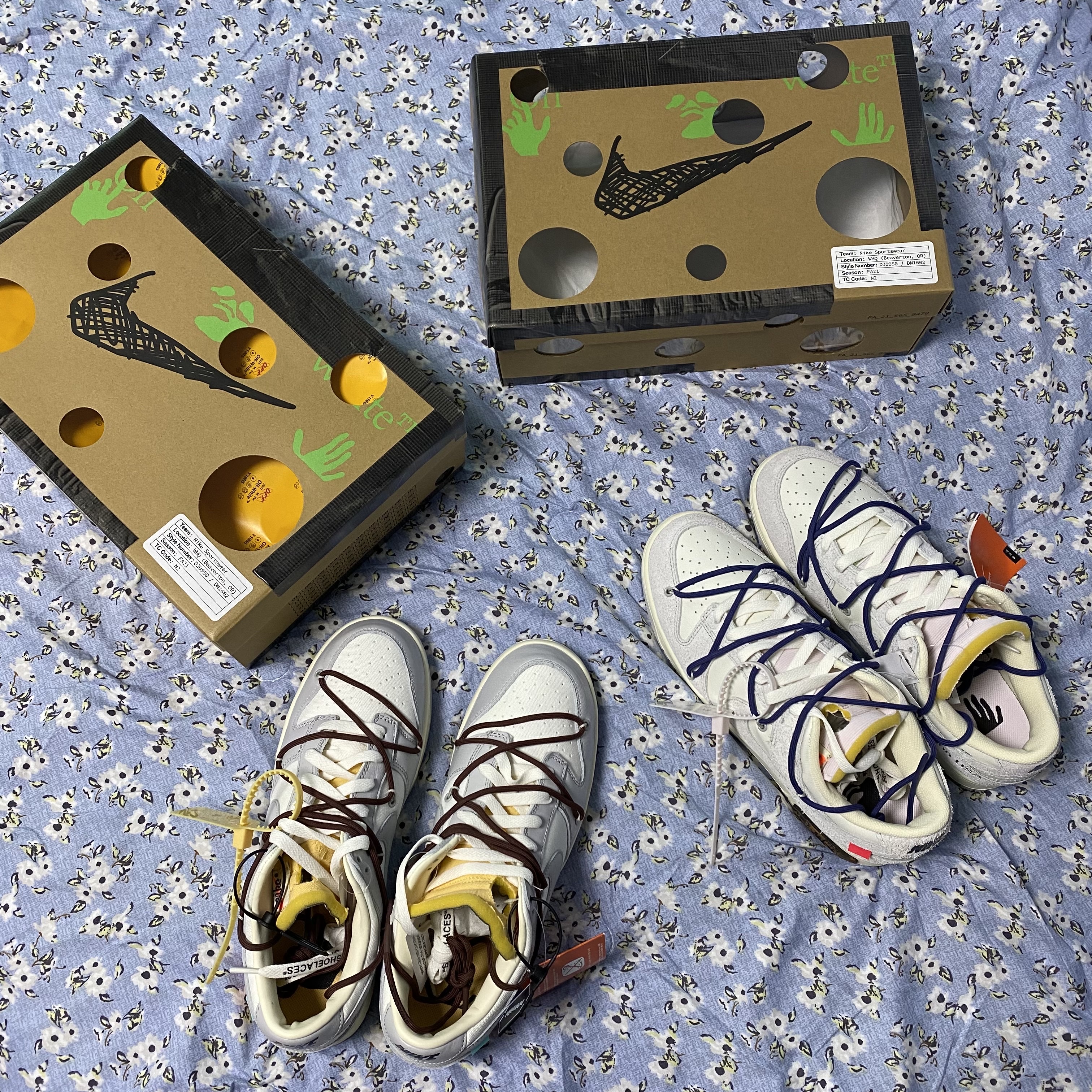 Nike x Off-White Dunk Low The 50 - Lot 46, Nike x Off-White Dunk Low The 50 - Lot 18 착용 스타일