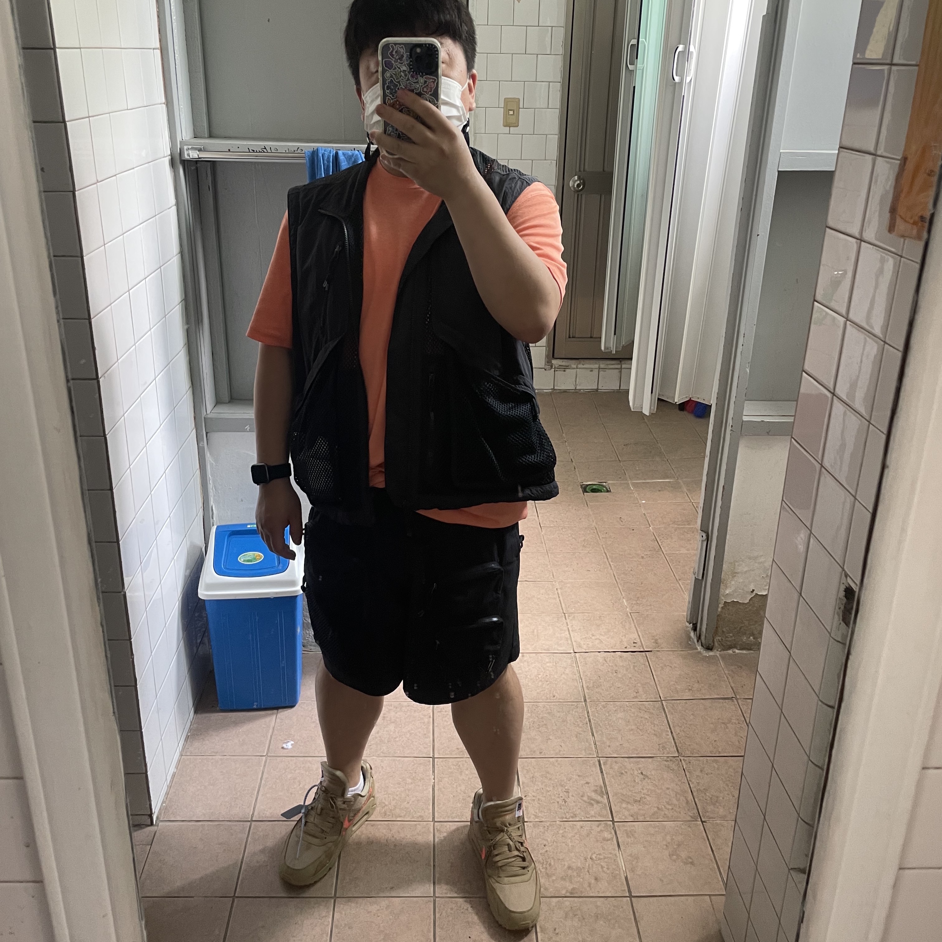 Nike x Off-White Air Max 90 V2 Desert Ore, IAB Studio x JTBC 2021 Life Plus Seoul Marathon Pack Orange 착용 스타일