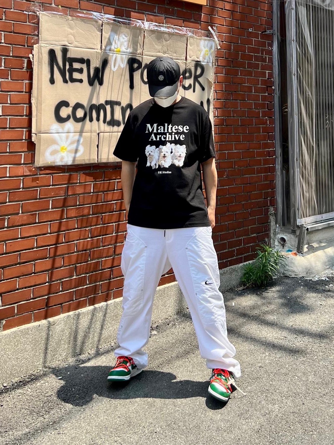 Nike x Off-White NRG Pants White, Nike x Off-White Dunk Low Pine Green 착용 스타일 - 2