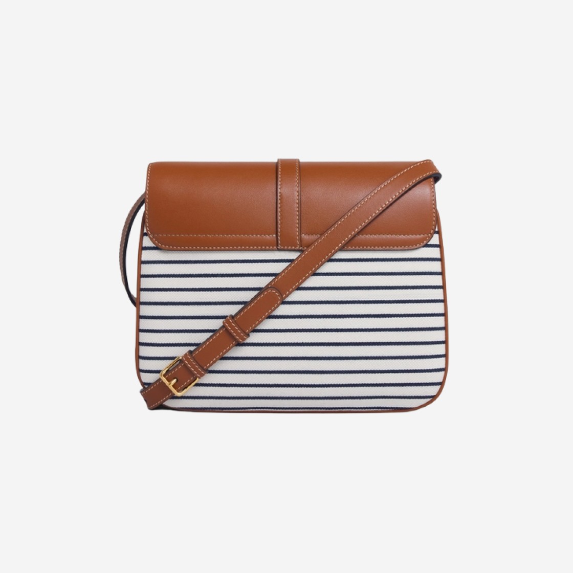 Celine Medium Tabou in Striped Textile and Calfskin Navy Tan 상세 이미지 3