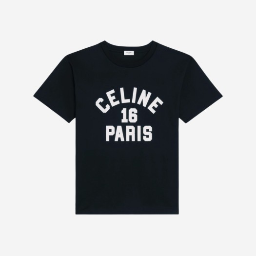 (W) 셀린느 코튼 저지 루즈 16 티셔츠 블랙 화이트