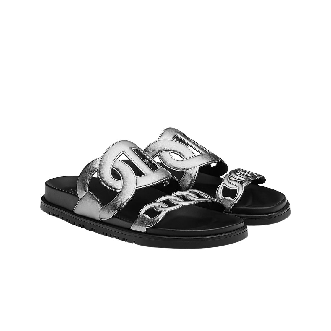 (W) 에르메스 엑스트라 샌들 나파 & 그리 아젠트((W) Hermes Extra Sandal Nappa & Gris Argente) - 2