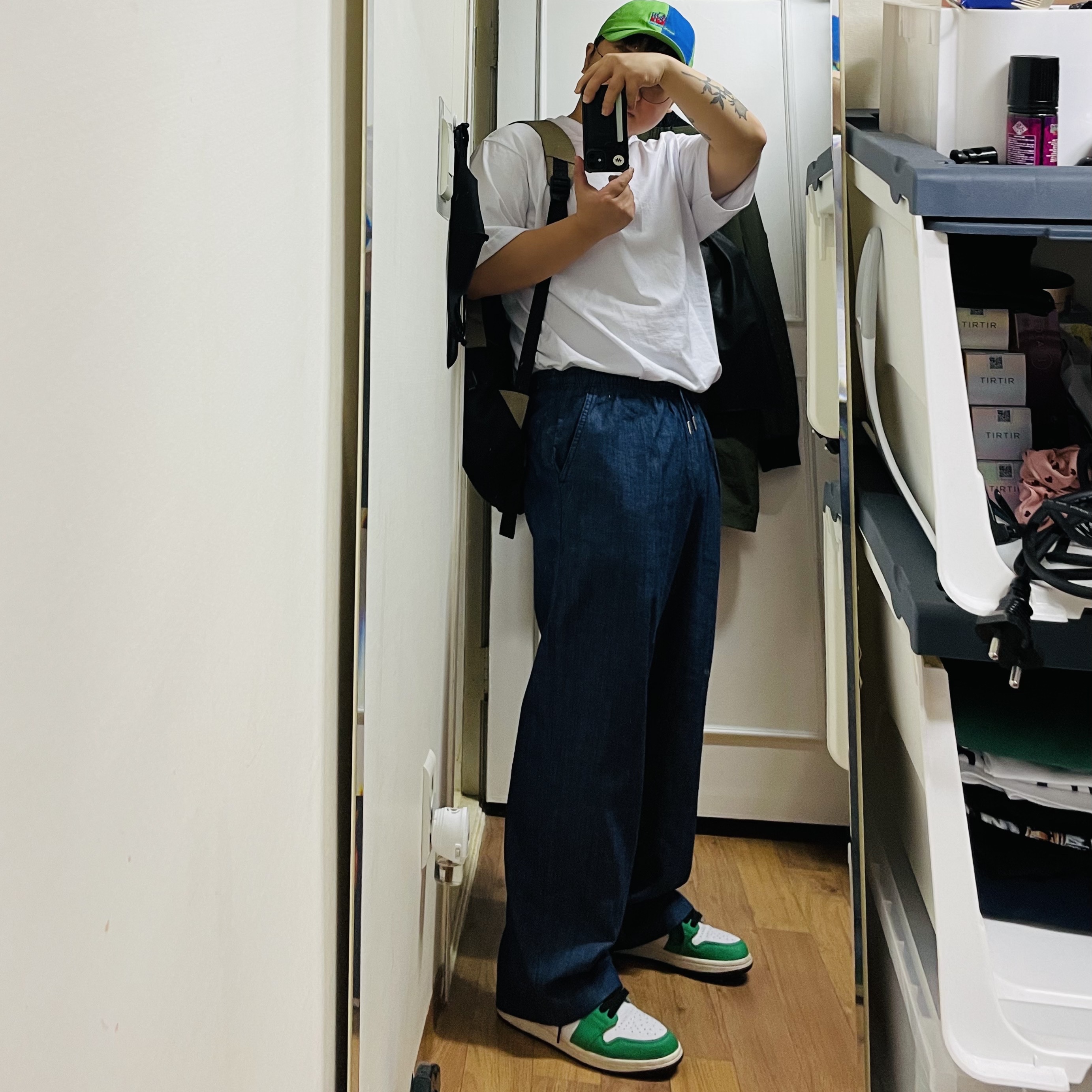 (W) Jordan 1 Retro High OG Lucky Green 착용 스타일 - 1