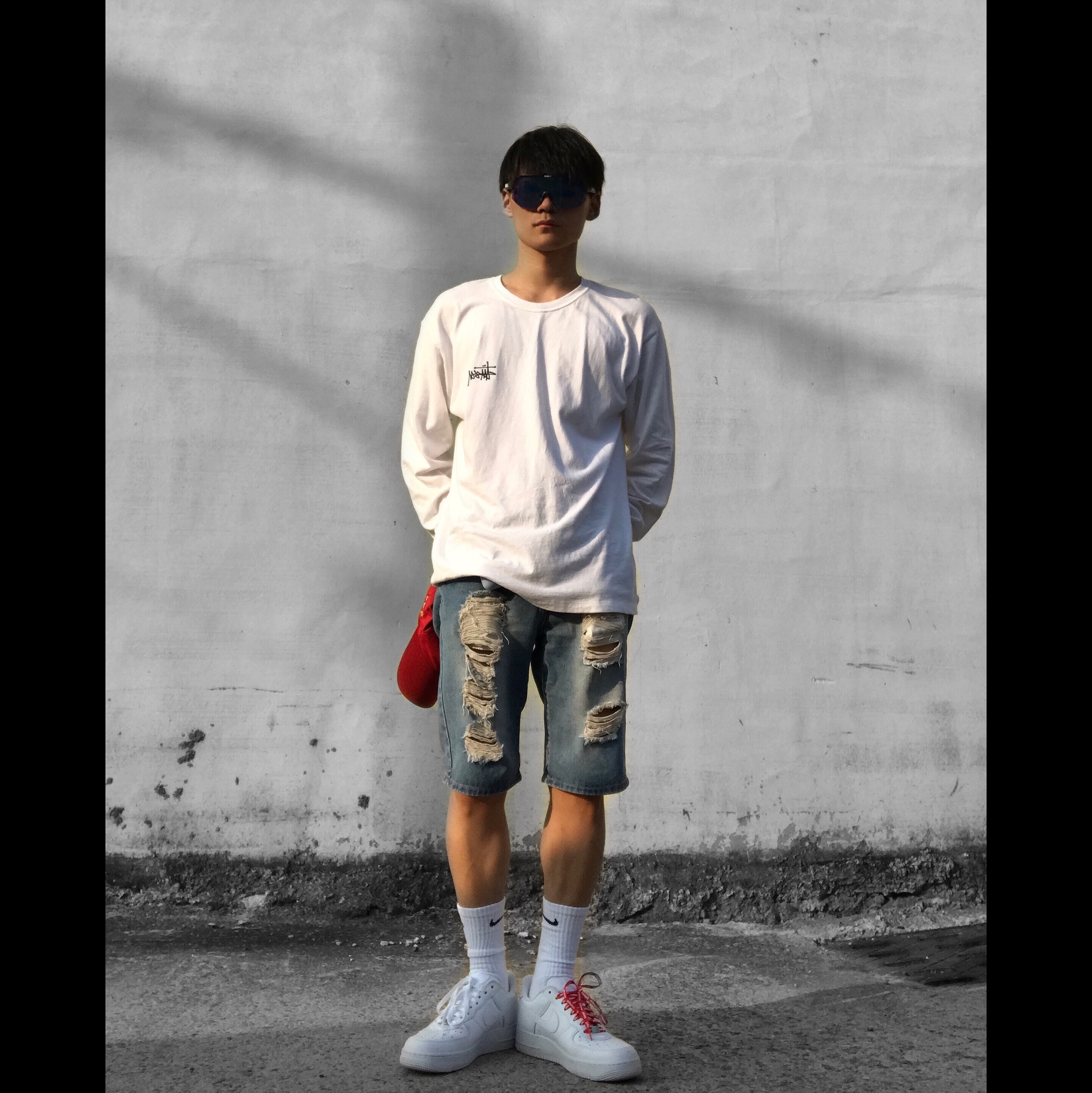 Nike x Supreme Air Force 1 Low White, Stussy Basic Stussy LS T-Shirt White 2022 착용 스타일