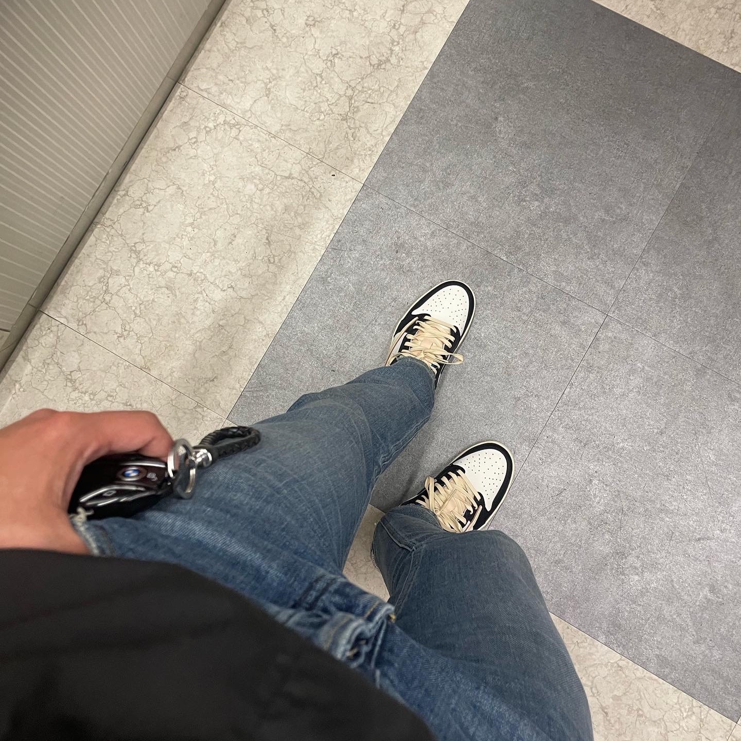 Jordan 1 x Travis Scott x Fragment Retro Low OG SP Military Blue 착용 스타일
