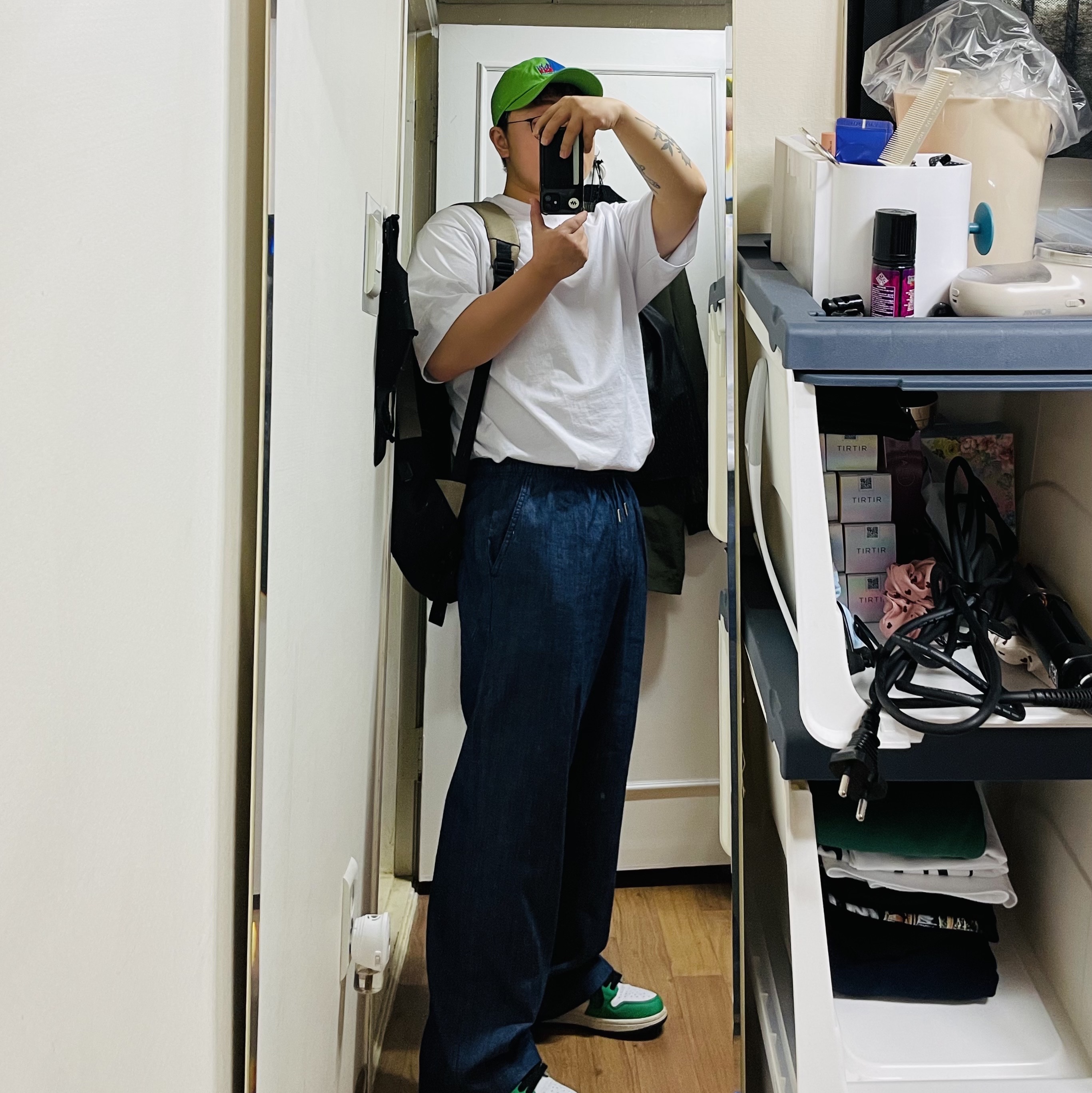 (W) Jordan 1 Retro High OG Lucky Green 착용 스타일 - 2