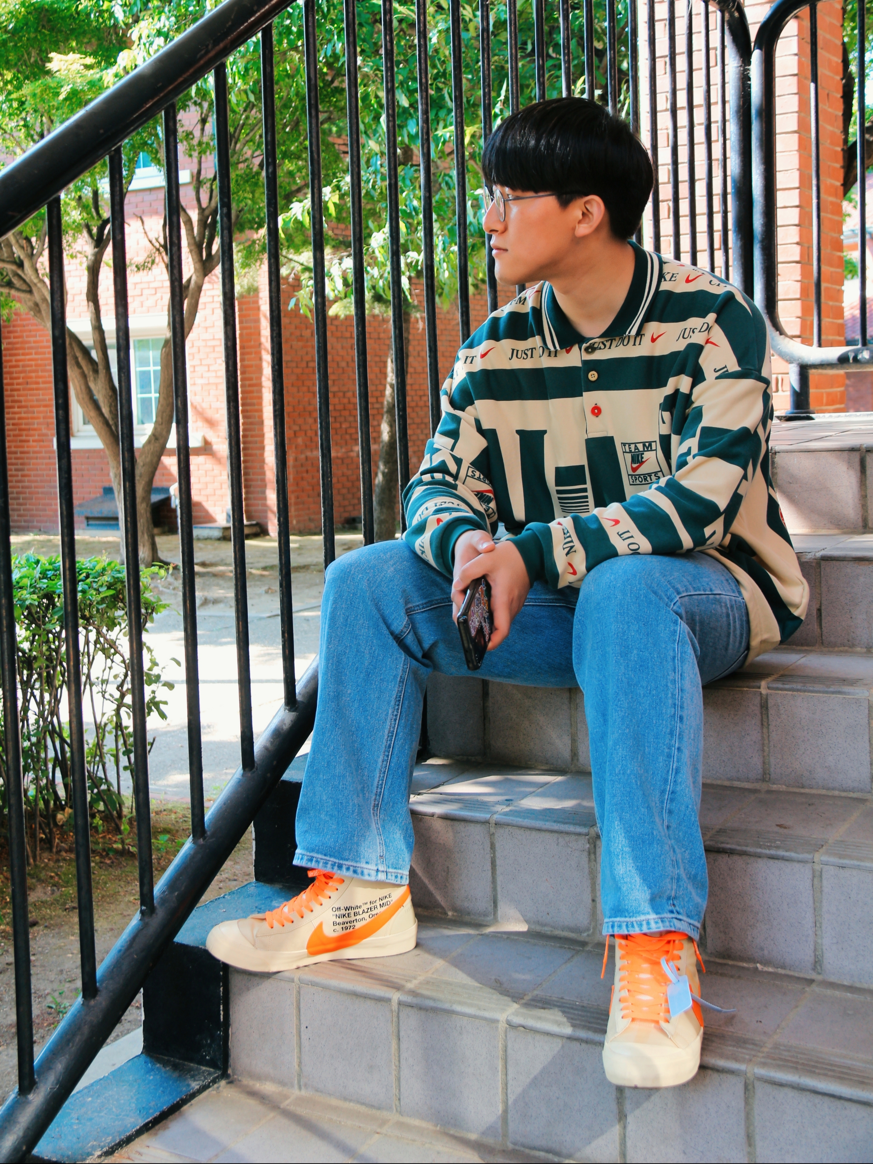 Nike x Cactus Plant Flea Market Long Sleeve Polo Natural - Asia, Nike x Off-White Blazer Mid Off-White All Hallow's Eve 착용 스타일