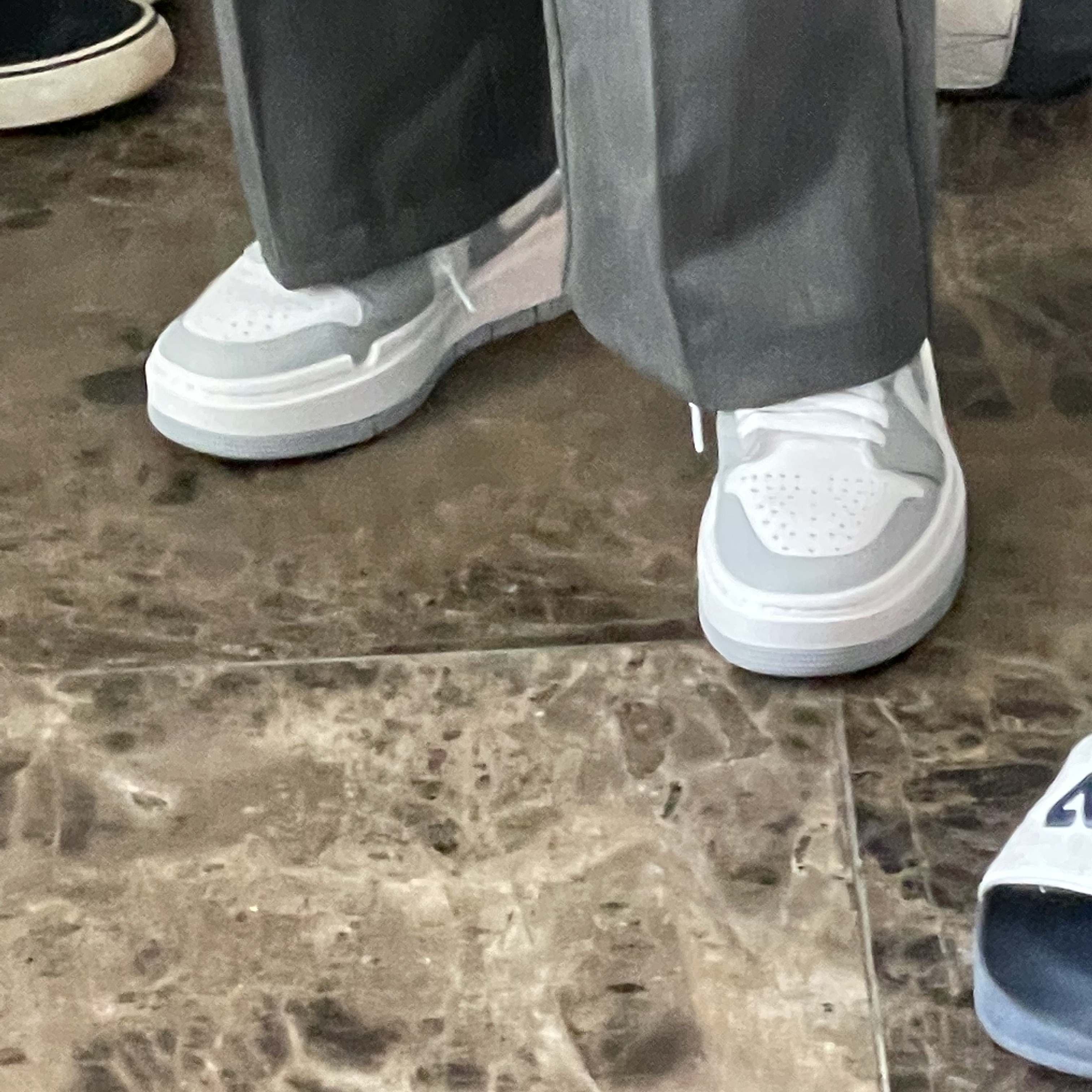 (W) Jordan 1 Elevate Low White and Wolf Grey 착용 스타일 - 2