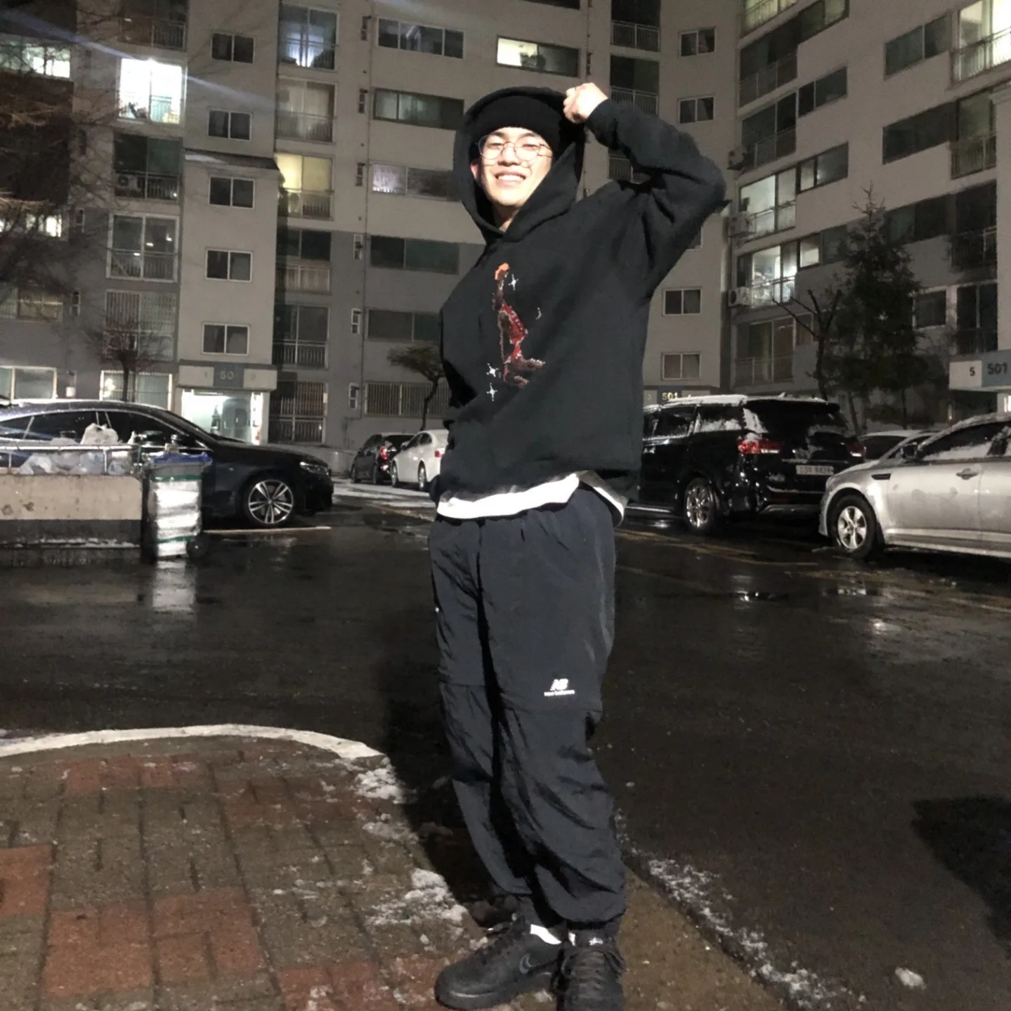 Nike x Stussy Air Force 1 Low Triple Black 착용 스타일