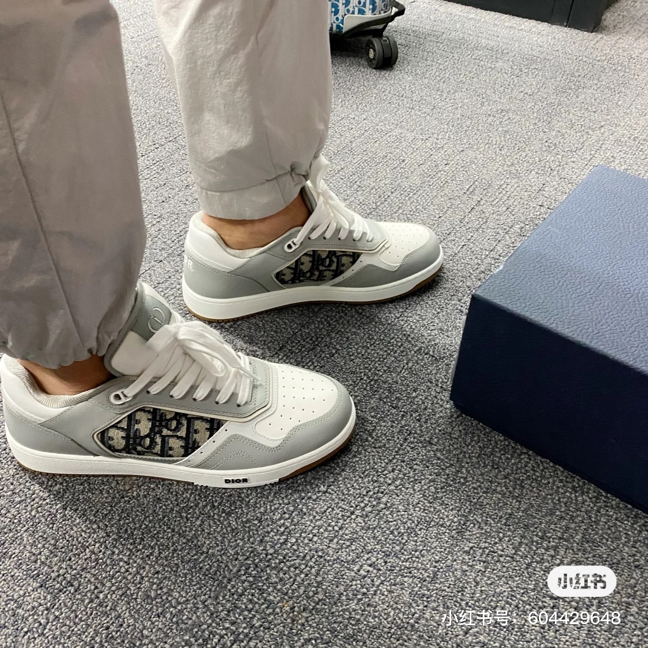 Dior B27 Low-Top Sneakers Gray 착용 스타일 - 2