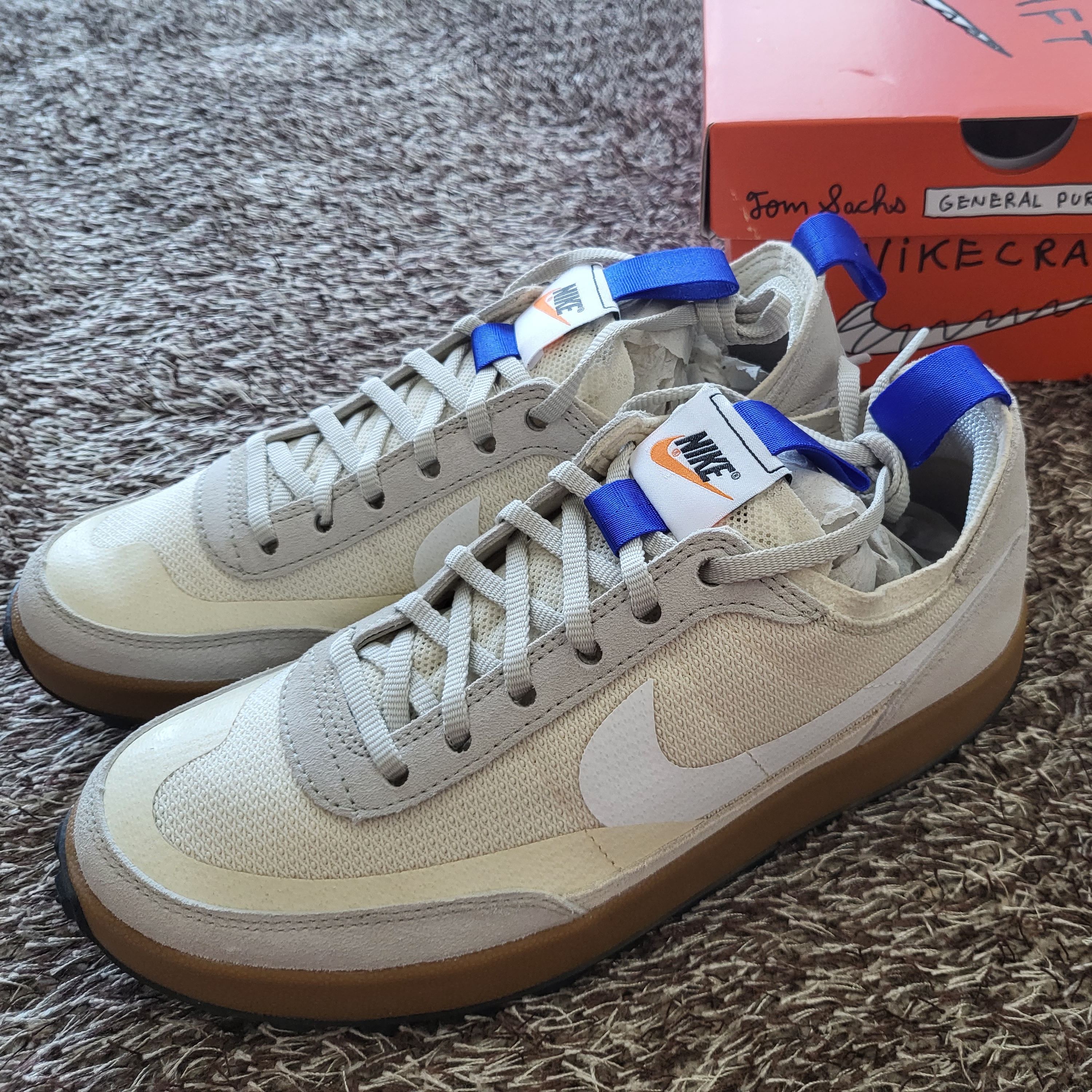 Nike x Tom Sachs General Purpose Shoe Light Cream, Nike Killshot OG Sail Gym Red 착용 스타일 - 1