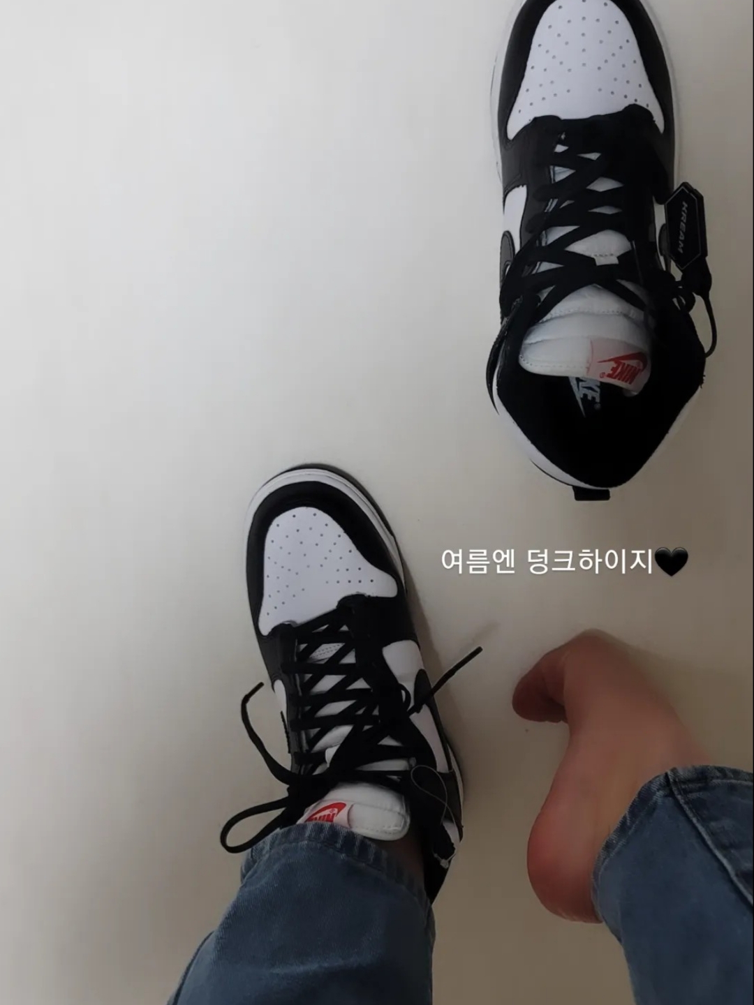 Nike Dunk High Retro Championship White, (W) Nike Dunk High Black and White 착용 스타일 - 1