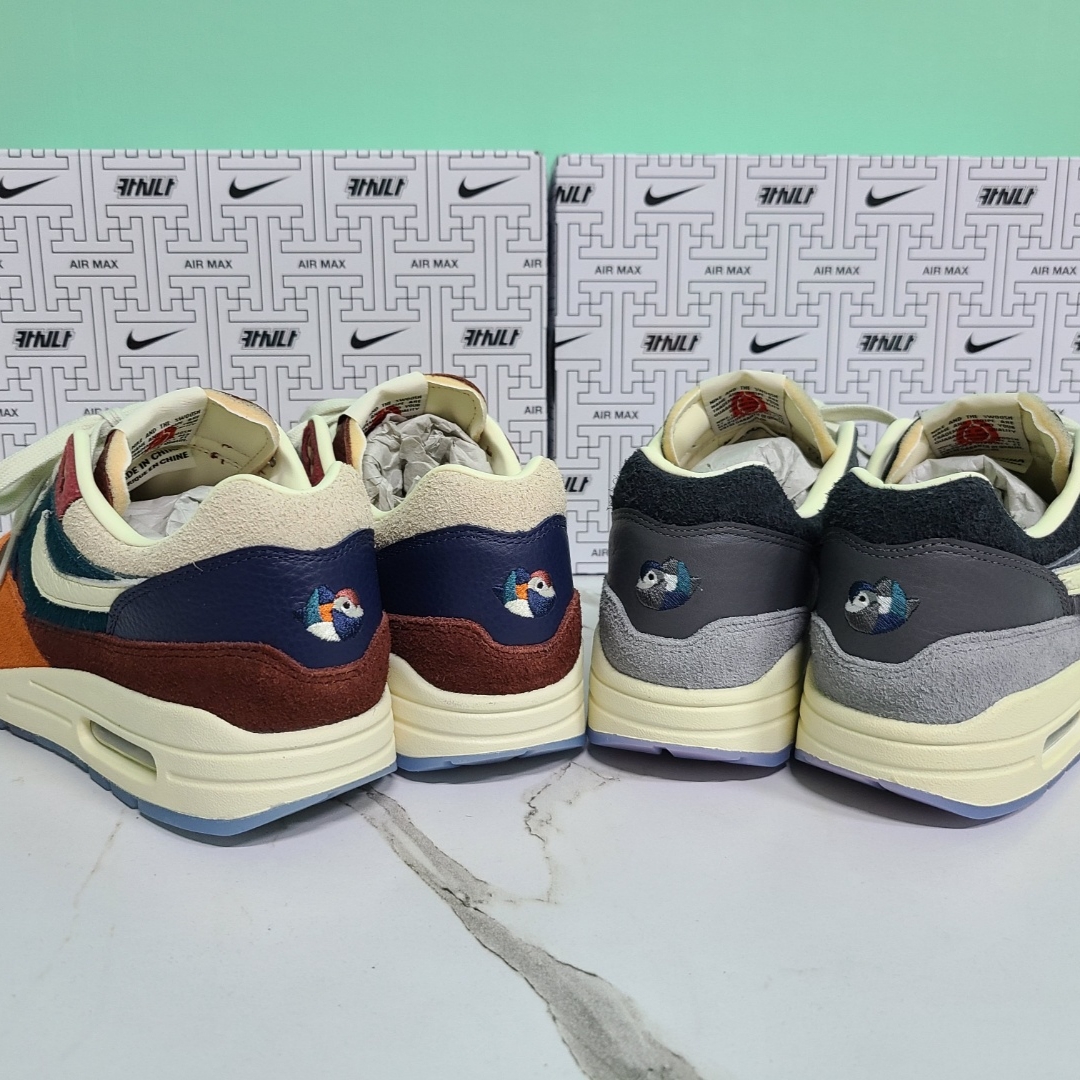 Nike x Kasina Air Max 1 SP Won-Ang Particle Grey, Nike x Kasina Air Max 1 SP Won-Ang Orange 착용 스타일 - 4