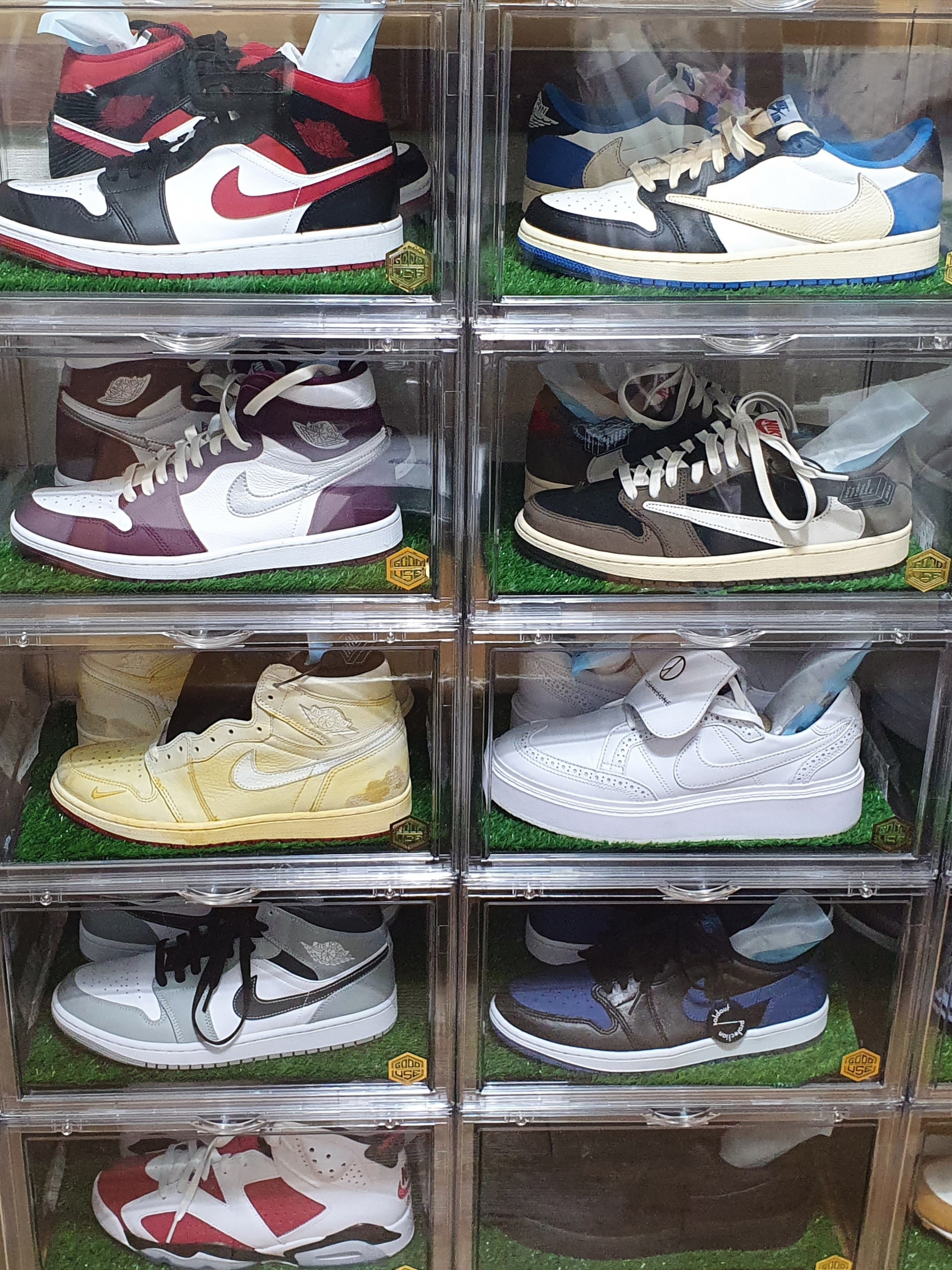 Jordan 1 x Travis Scott x Fragment Retro Low OG SP Military Blue, Jordan 1 x Travis Scott Retro Low OG SP Mocha 착용 스타일