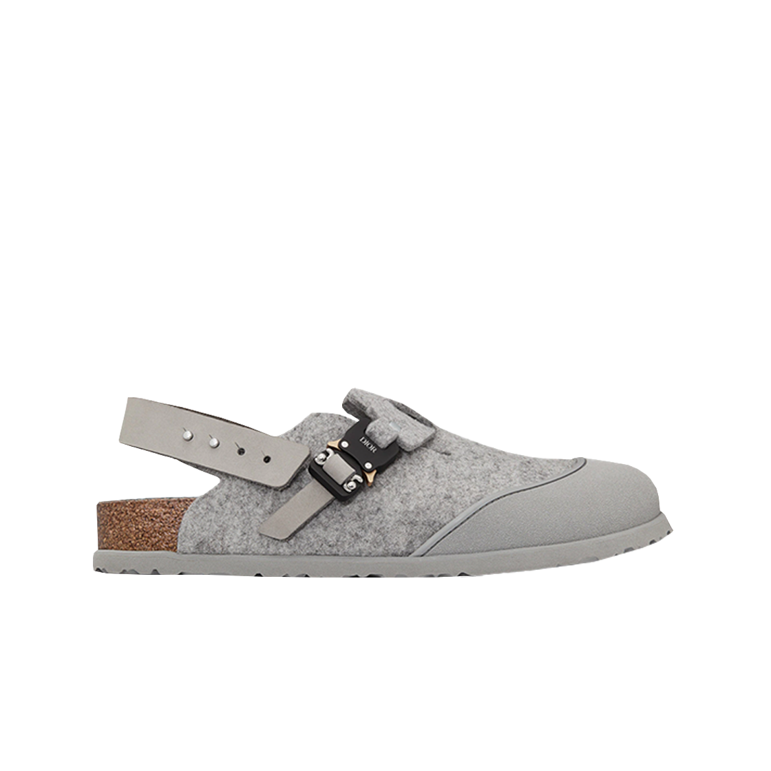 3SA116ZSC-H800 Dior x Birkenstock Tokio Mule Felted Wool Nubuck Calfskin Gray