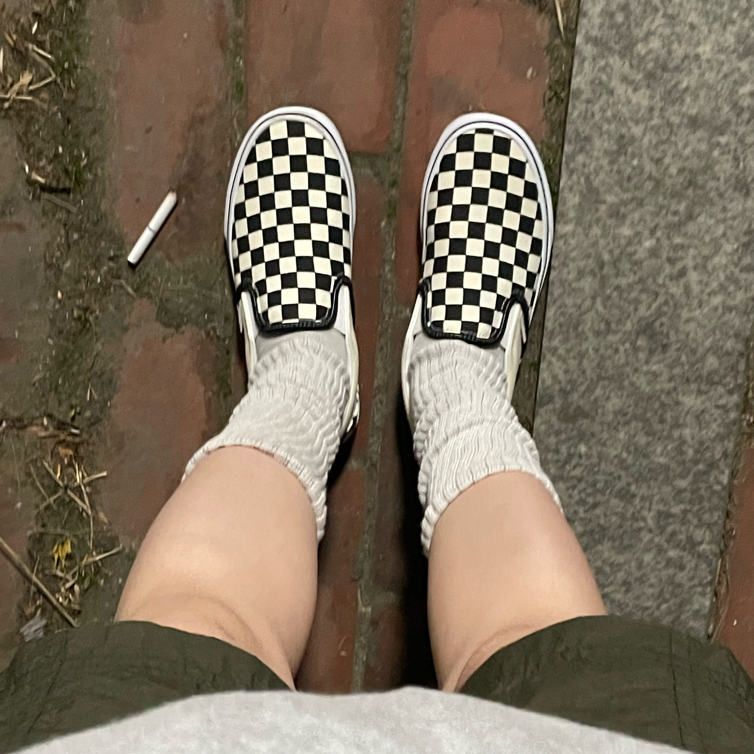Vans Slip-On Checkerboard 착용 스타일