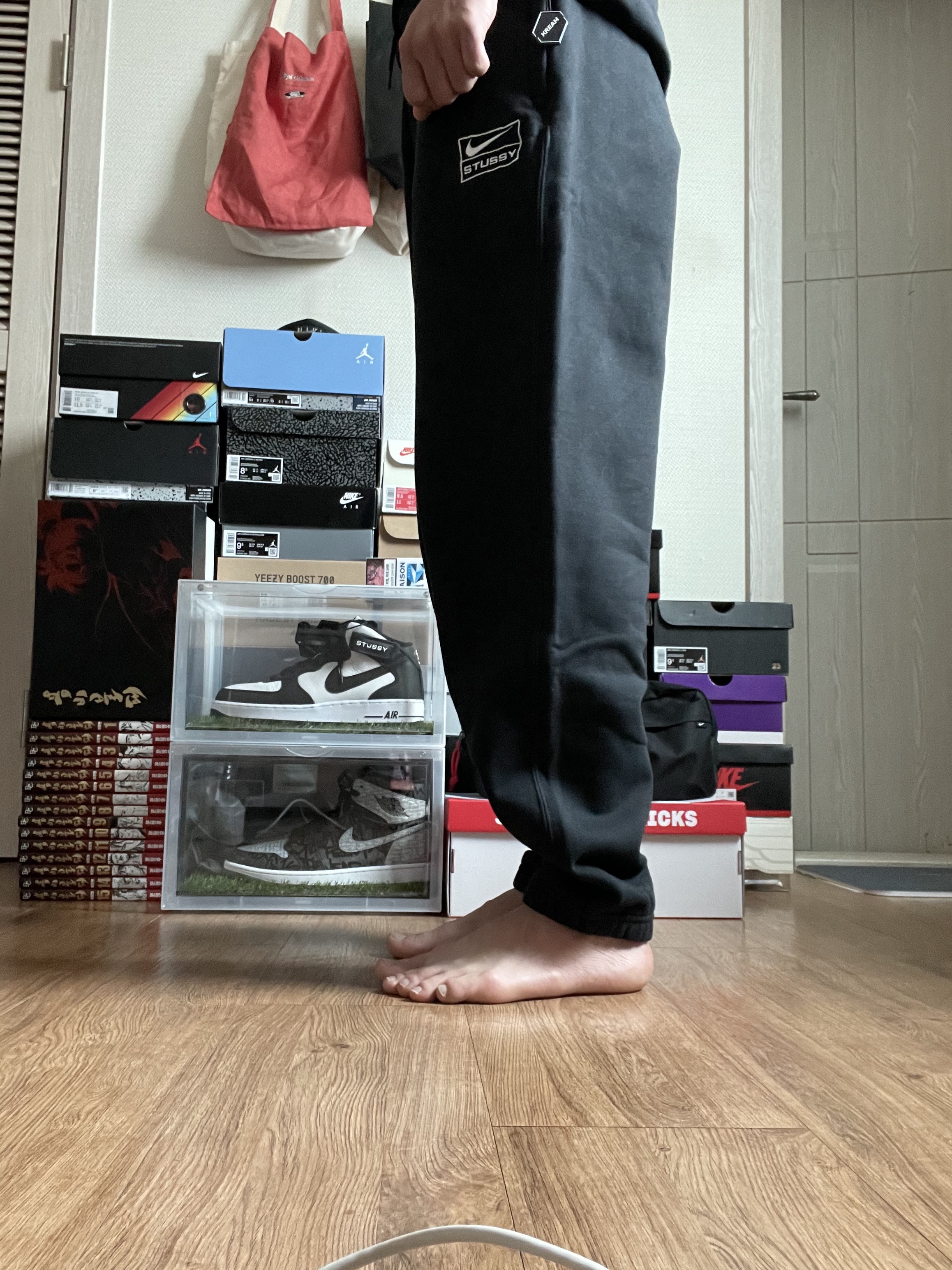 Nike x Stussy NRG RA Washed Fleece Pants Black (DN4030-010) 착용 스타일 - 1