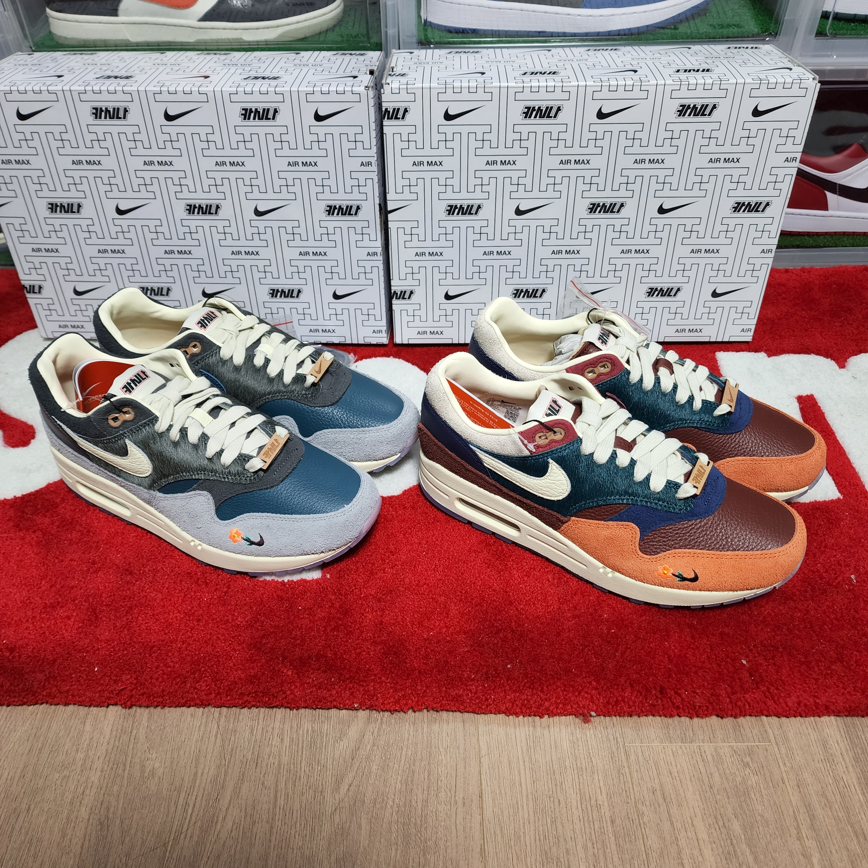 Nike x Kasina Air Max 1 SP Won-Ang Particle Grey, Nike x Kasina Air Max 1 SP Won-Ang Orange 착용 스타일 - 5