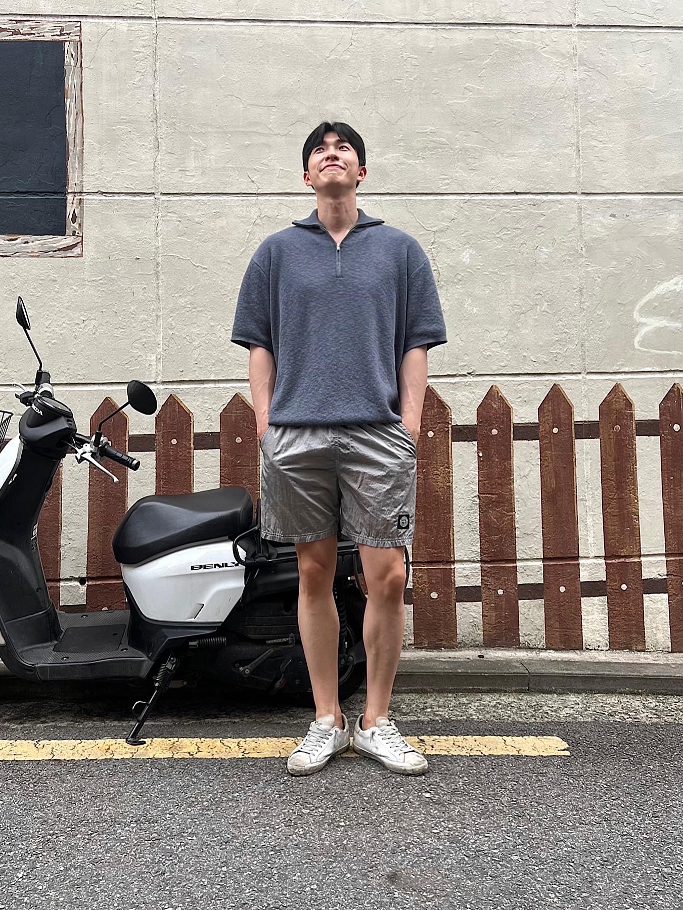 Stone Island B0943 Nylon Metal Swimming Trunk Ice - 22SS 착용 스타일 - 2