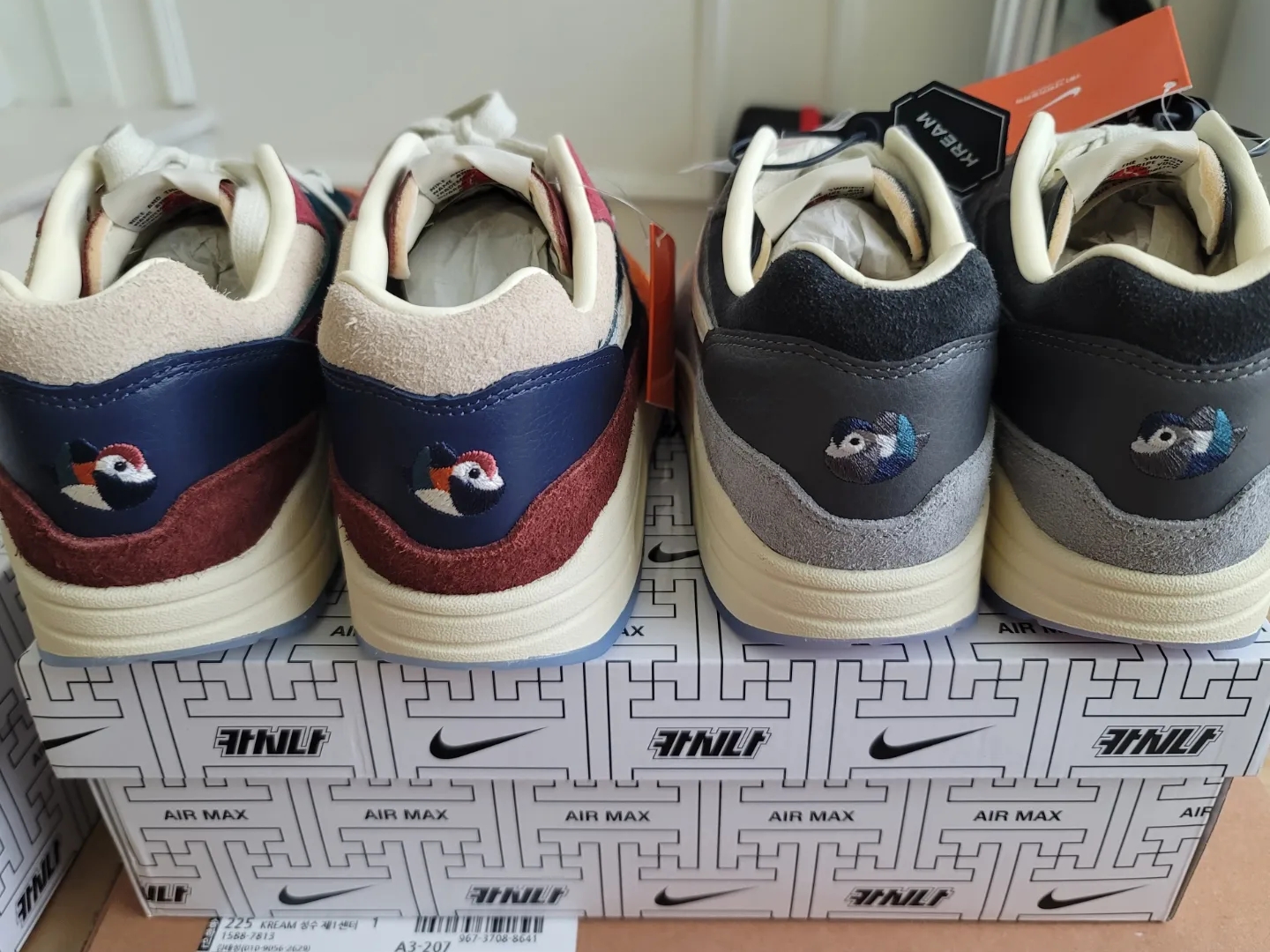 Nike x Kasina Air Max 1 SP Won-Ang Particle Grey, Nike x Kasina Air Max 1 SP Won-Ang Orange 착용 스타일 - 4
