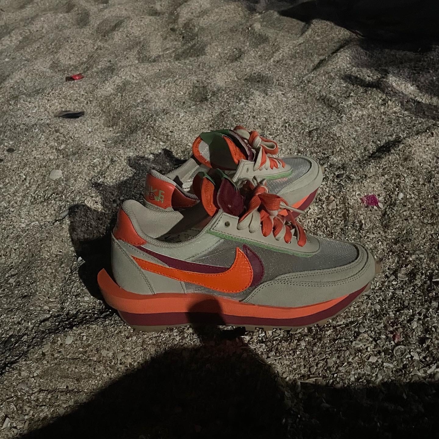 Nike x Sacai x Clot LDWaffle Orange Blaze 착용 스타일