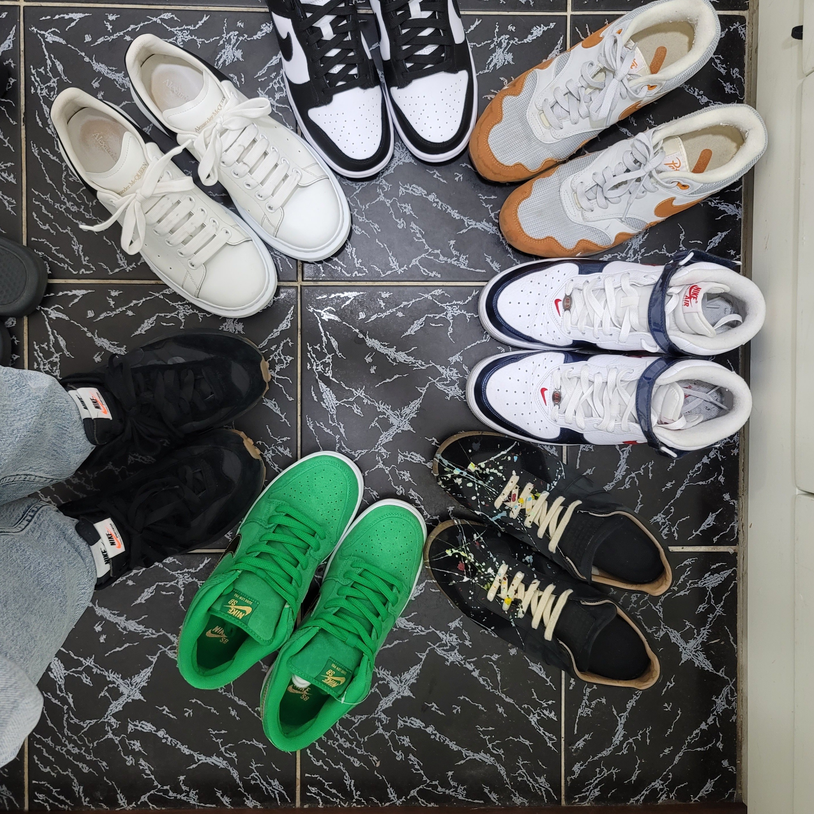 Nike x Sacai VaporWaffle Black and Gum, Nike SB Dunk Low Pro Shamrock 착용 스타일 - 2