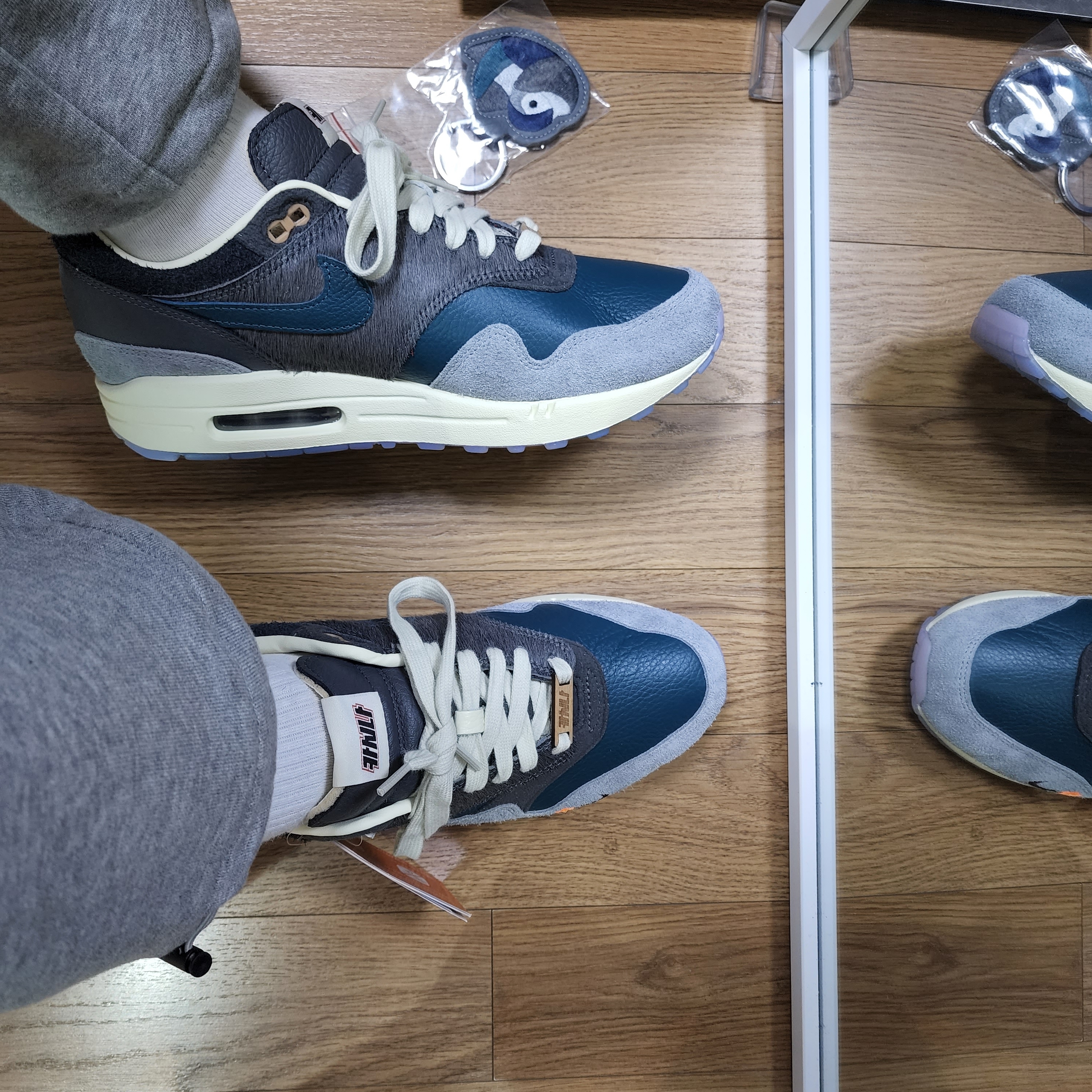 Nike x Kasina Air Max 1 SP Won-Ang Particle Grey 착용 스타일 - 3