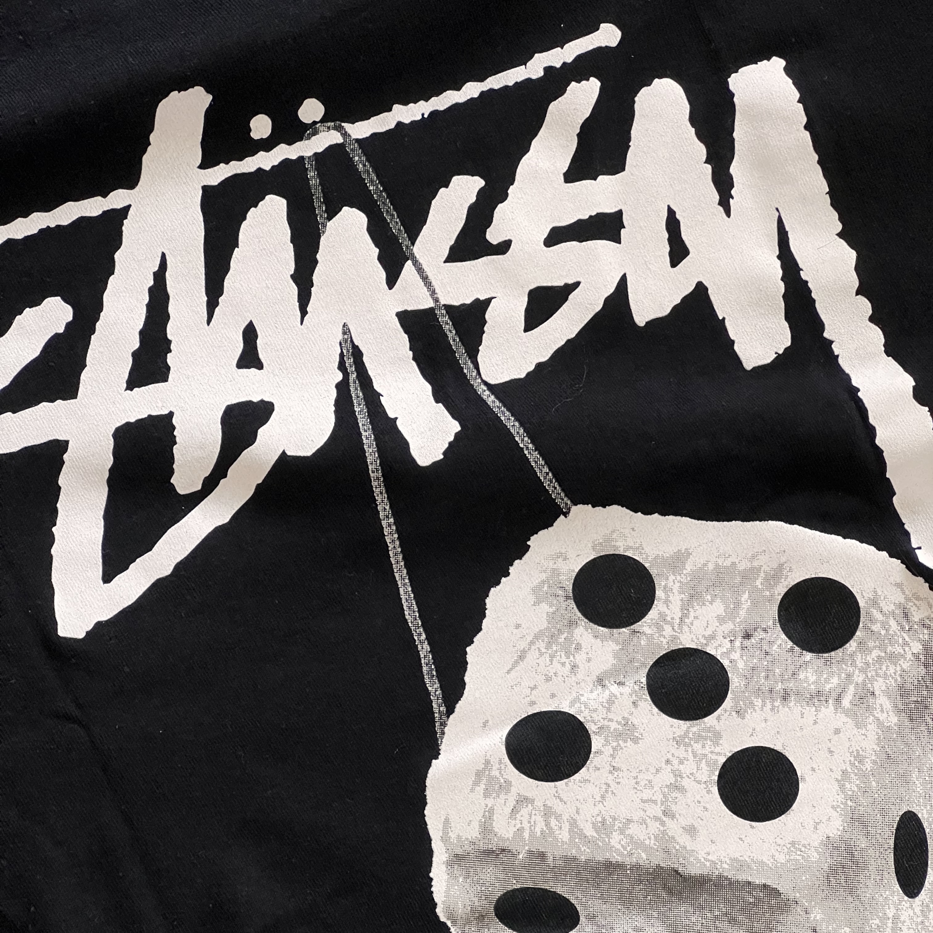 Stussy Fuzzy Dice T-Shirt Black 착용 스타일 - 2