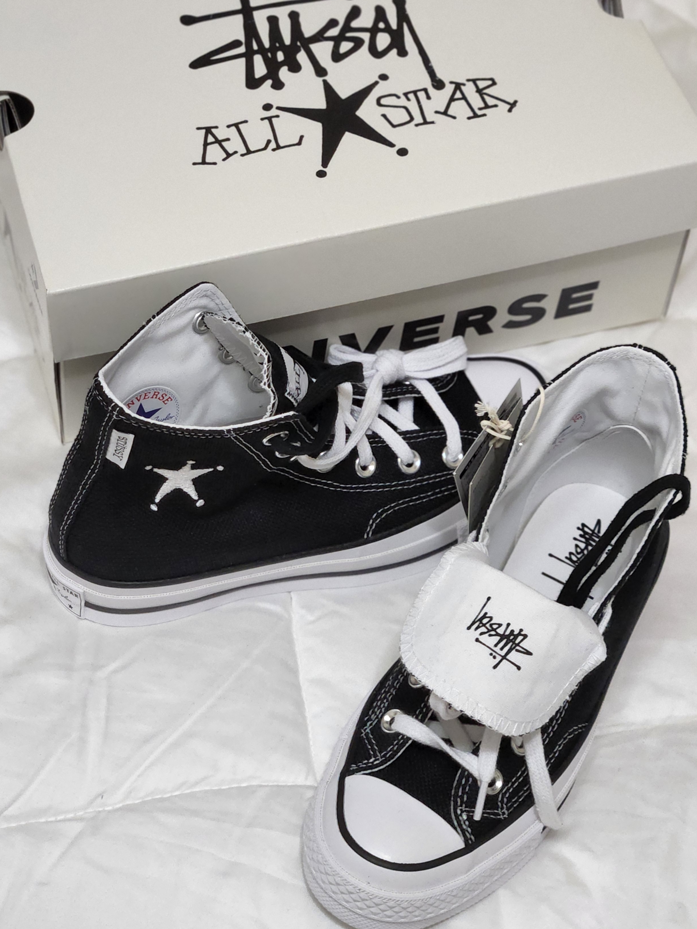 Converse x Stussy Chuck 70 High Black 착용 스타일