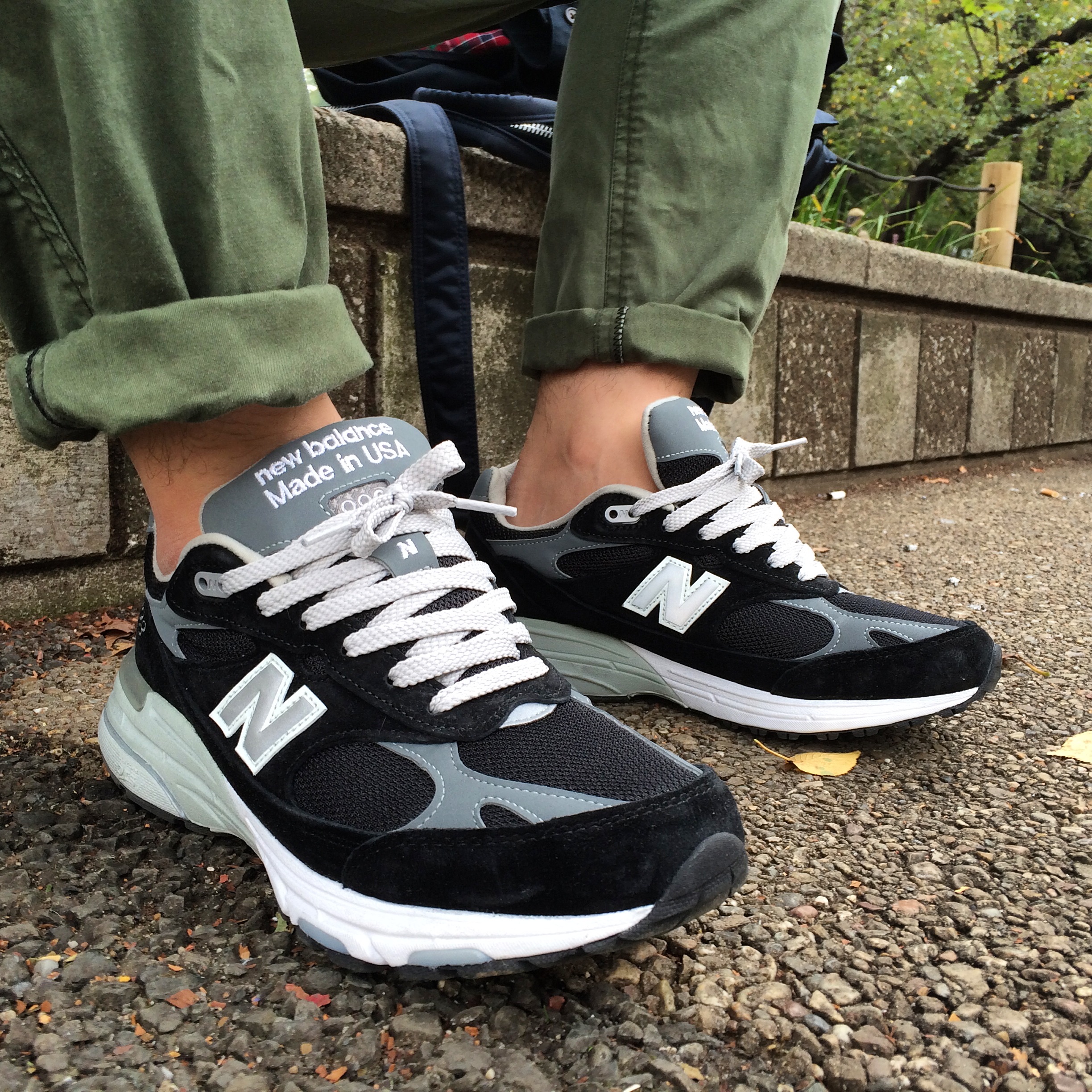 New Balance 993 Made in USA Black - D Standard 착용 스타일