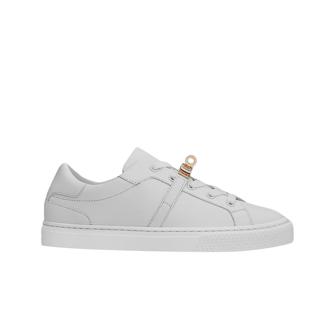 H212257Z90 (W) Hermes Day Sneakers Calfskin & Rose Gold Blanc