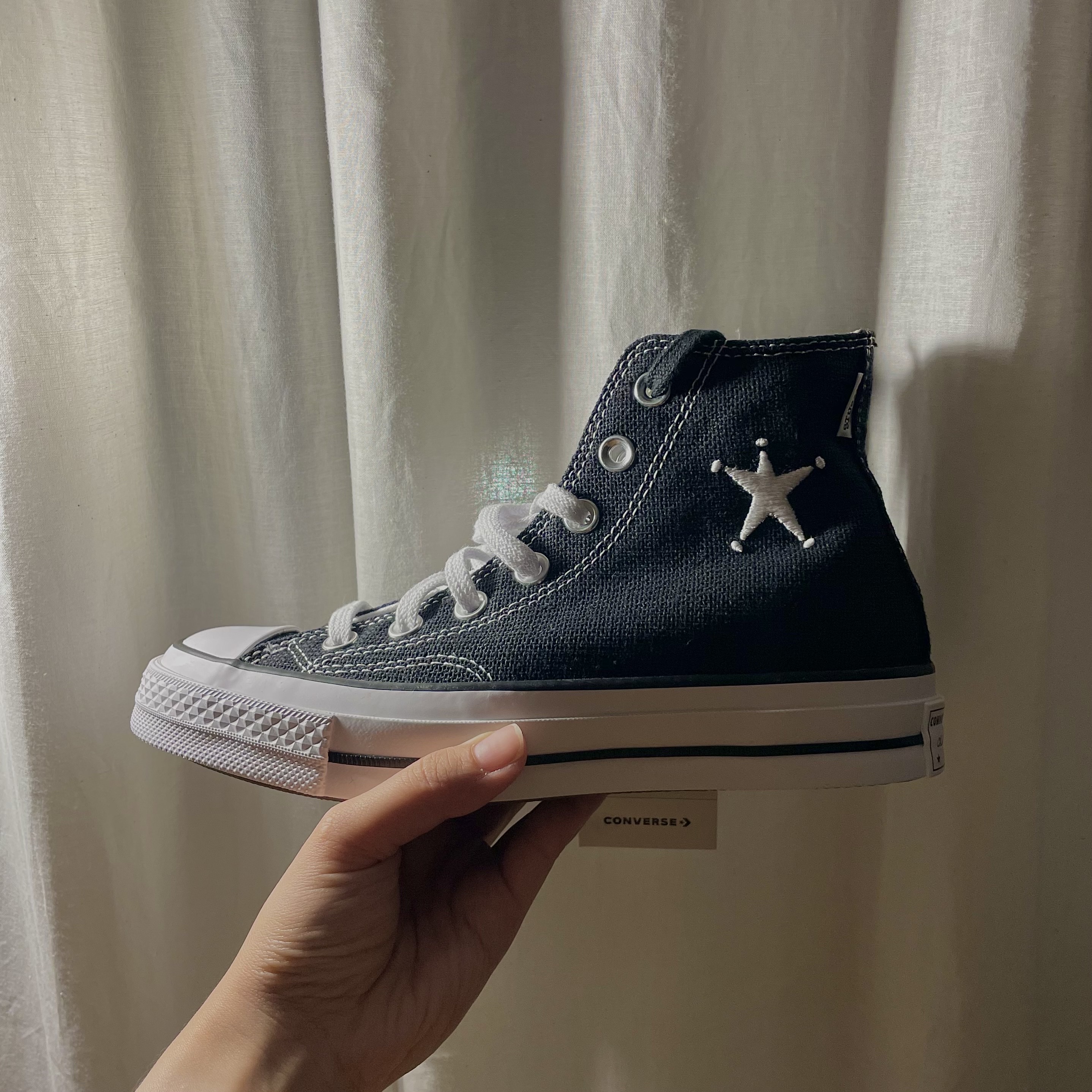 Converse x Stussy One Star Ox Black, Converse x Stussy Chuck 70 High Black 착용 스타일 - 3