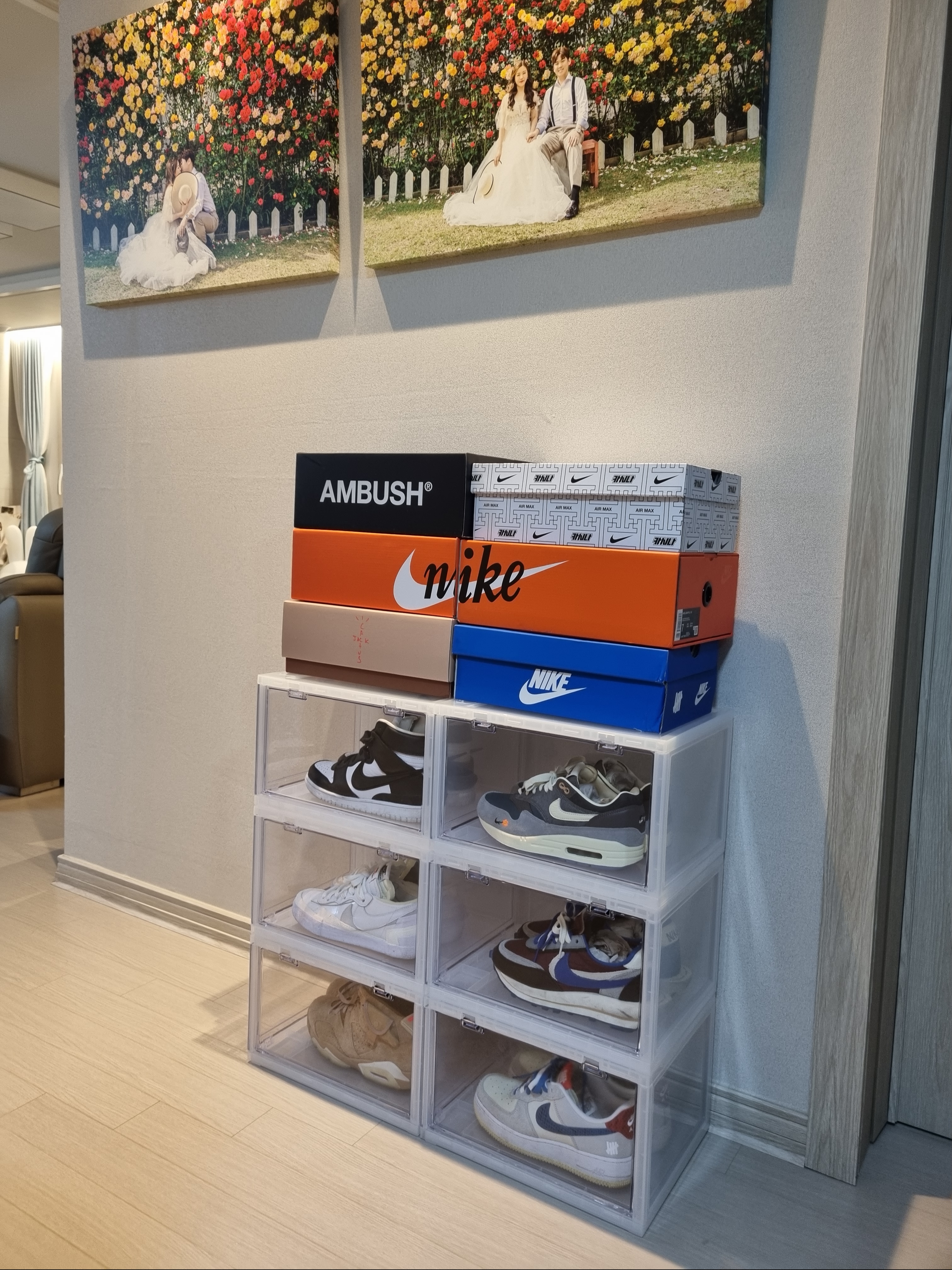 Nike x Ambush Dunk High Black, Jordan 6 x Travis Scott Retro SP British Khaki 착용 스타일