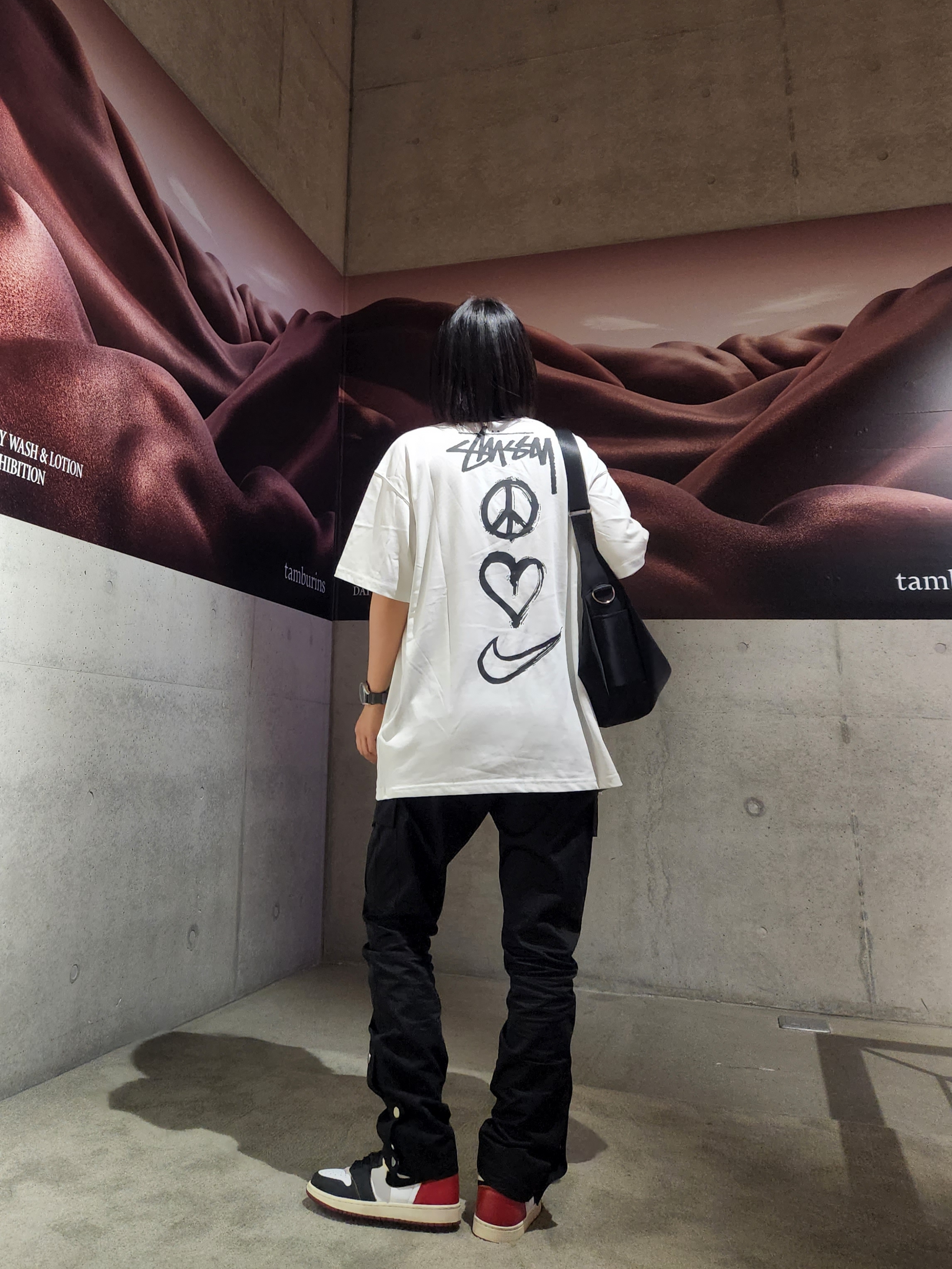 Nike x Stussy NRG RA T-Shirt Summit White (DM4942-121), Jordan 1 x Union Retro High Black Toe 착용 스타일 - 2