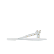 (W) Valentino Rubber Rockstud Thong White