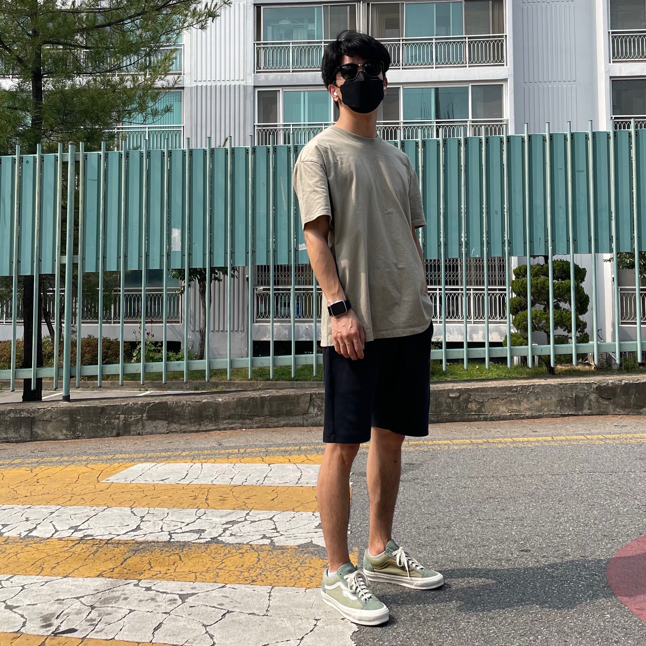 Vans Vault x Notre OG Style 36 LX Green, Essentials T-Shirt Pistachio - 21FW 착용 스타일 - 1