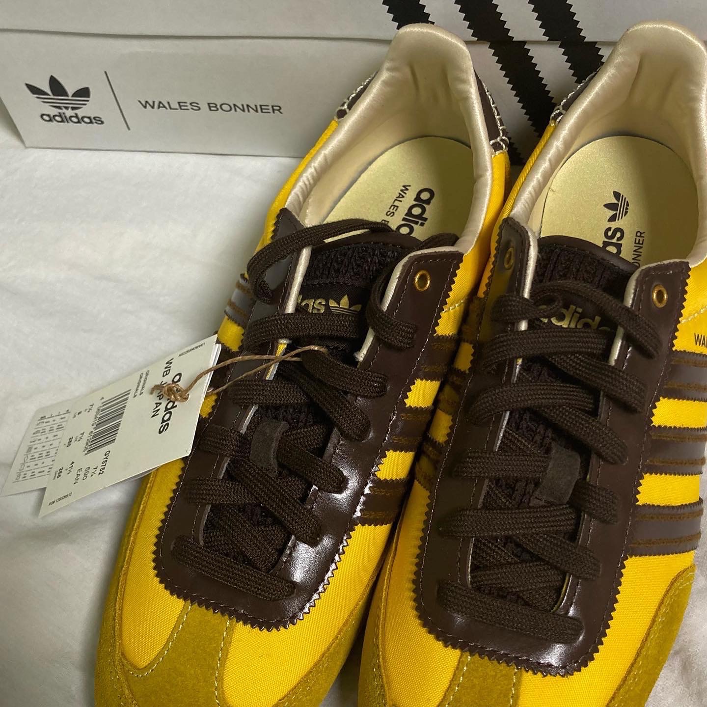 Adidas x Wales Bonner Japan Shoes Hazy Yellow Dark Brown 착용 스타일 - 1