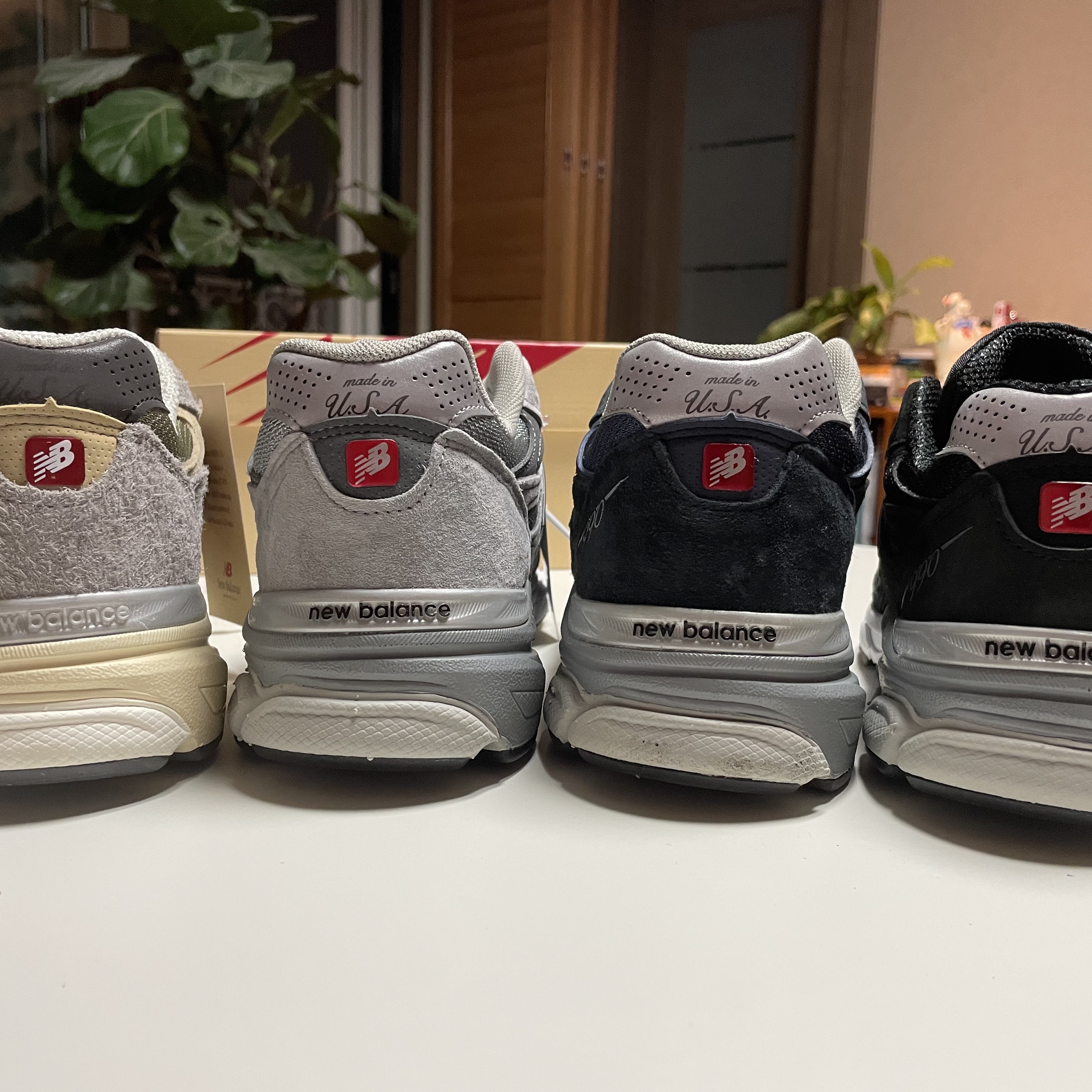 New Balance 990v3 Made in USA Marblehead Incense, New Balance 990v3 Made in USA Black - D Standard 착용 스타일 - 3
