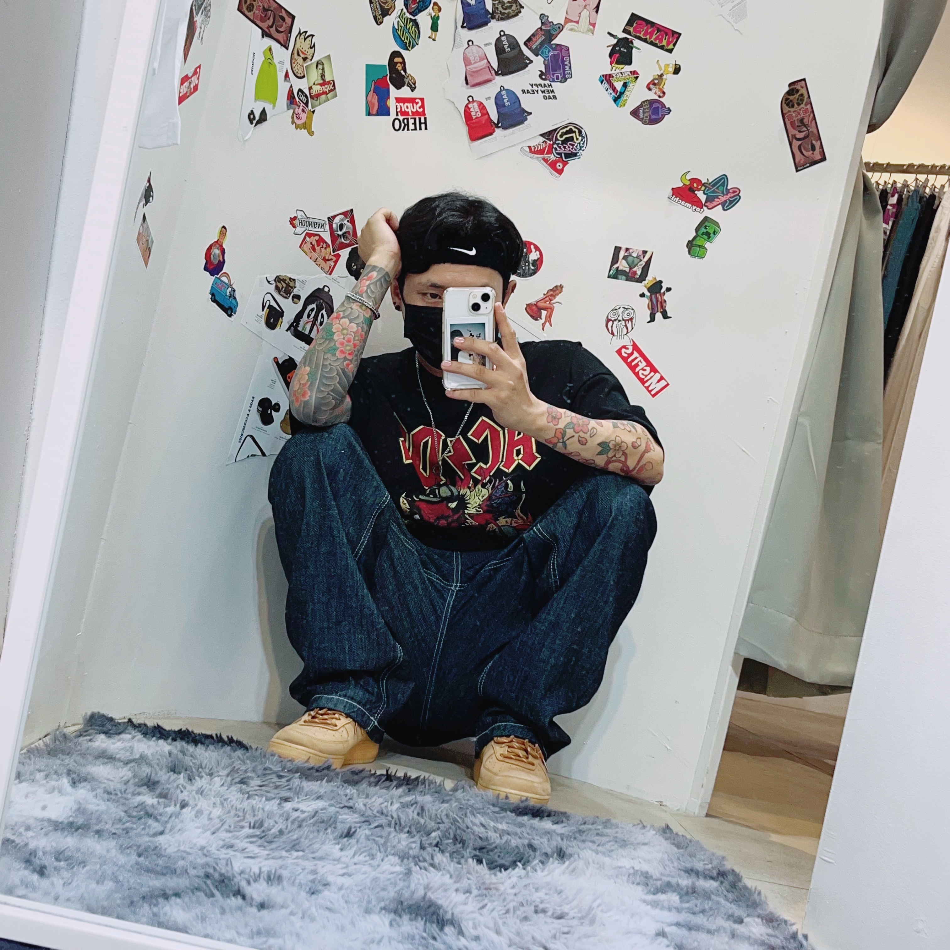 Nike Air Force 1 '07 WB Flax 착용 스타일