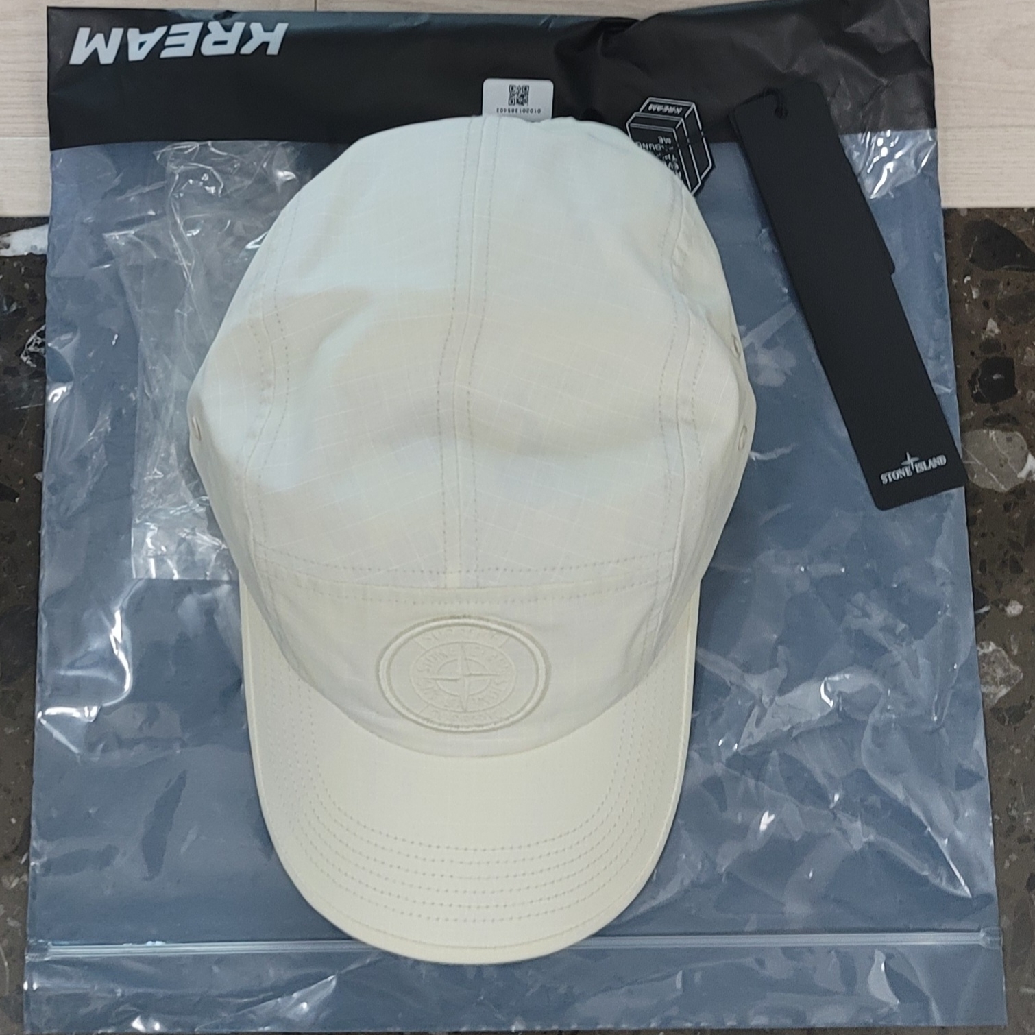 Supreme x Stone Island Reactive Ice Camo Ripstop Camp Cap Tan - 22SS 착용 스타일