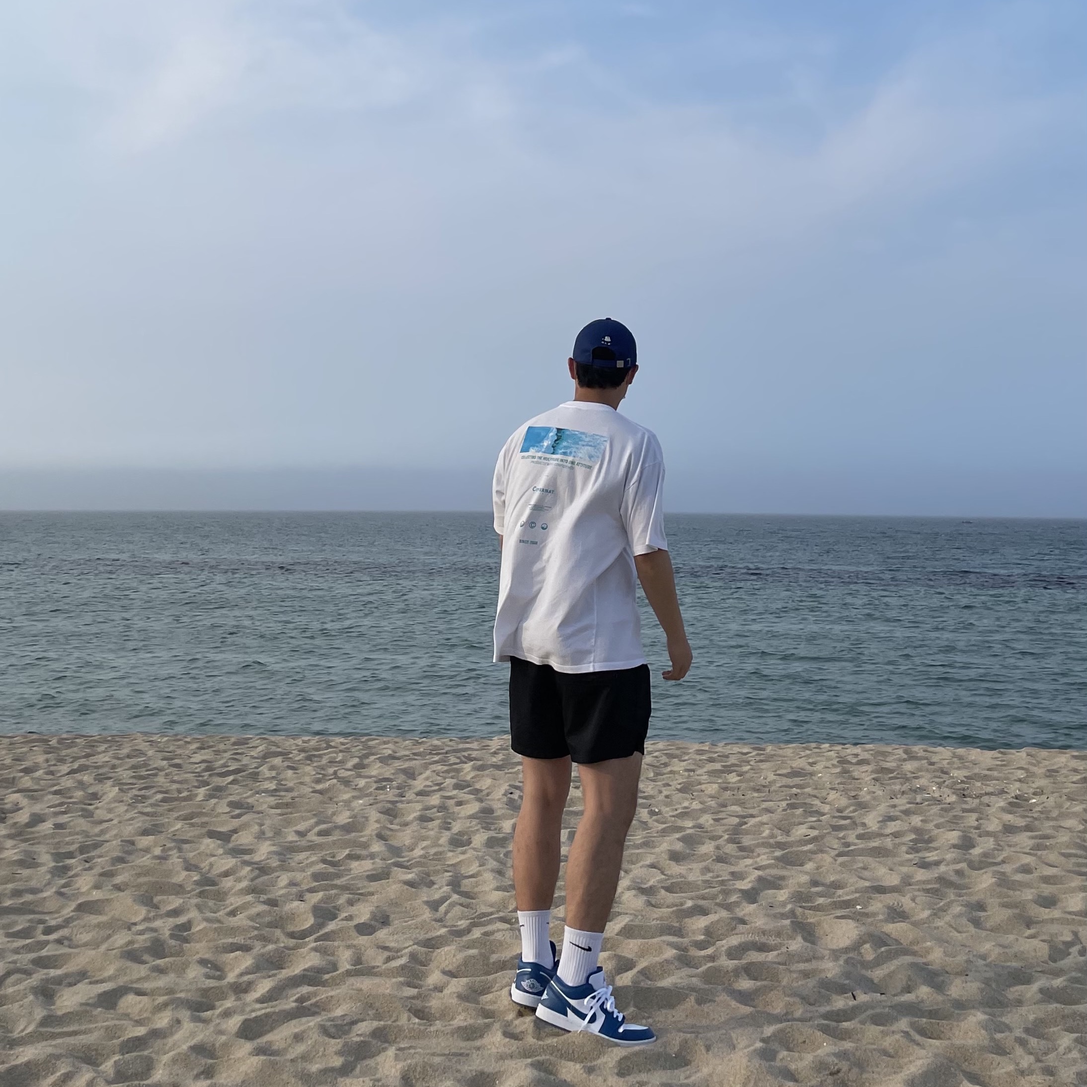(W) Jordan 1 Low White Dark Marina Blue 착용 스타일