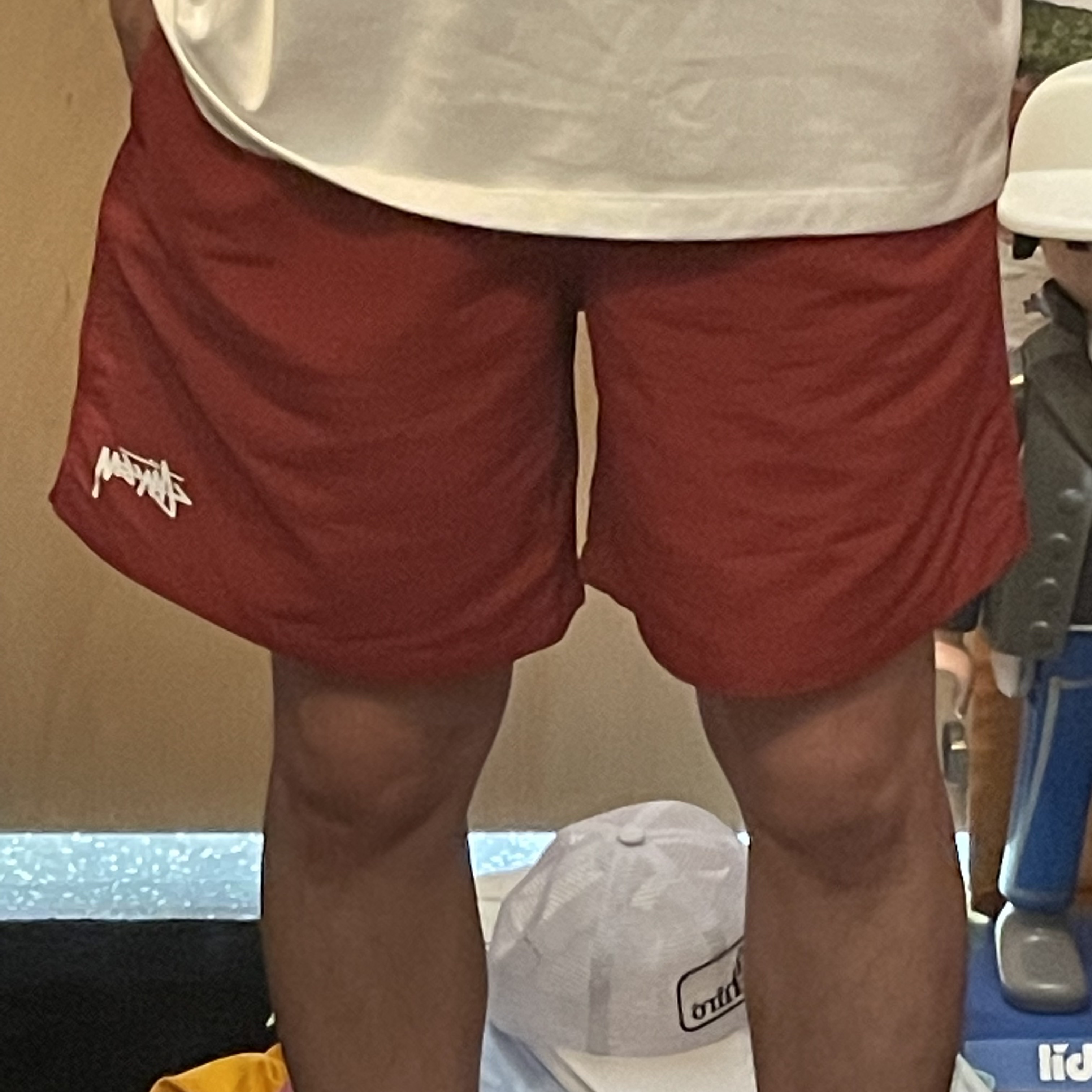 Stussy Stock Water Shorts Bright Red 착용 스타일