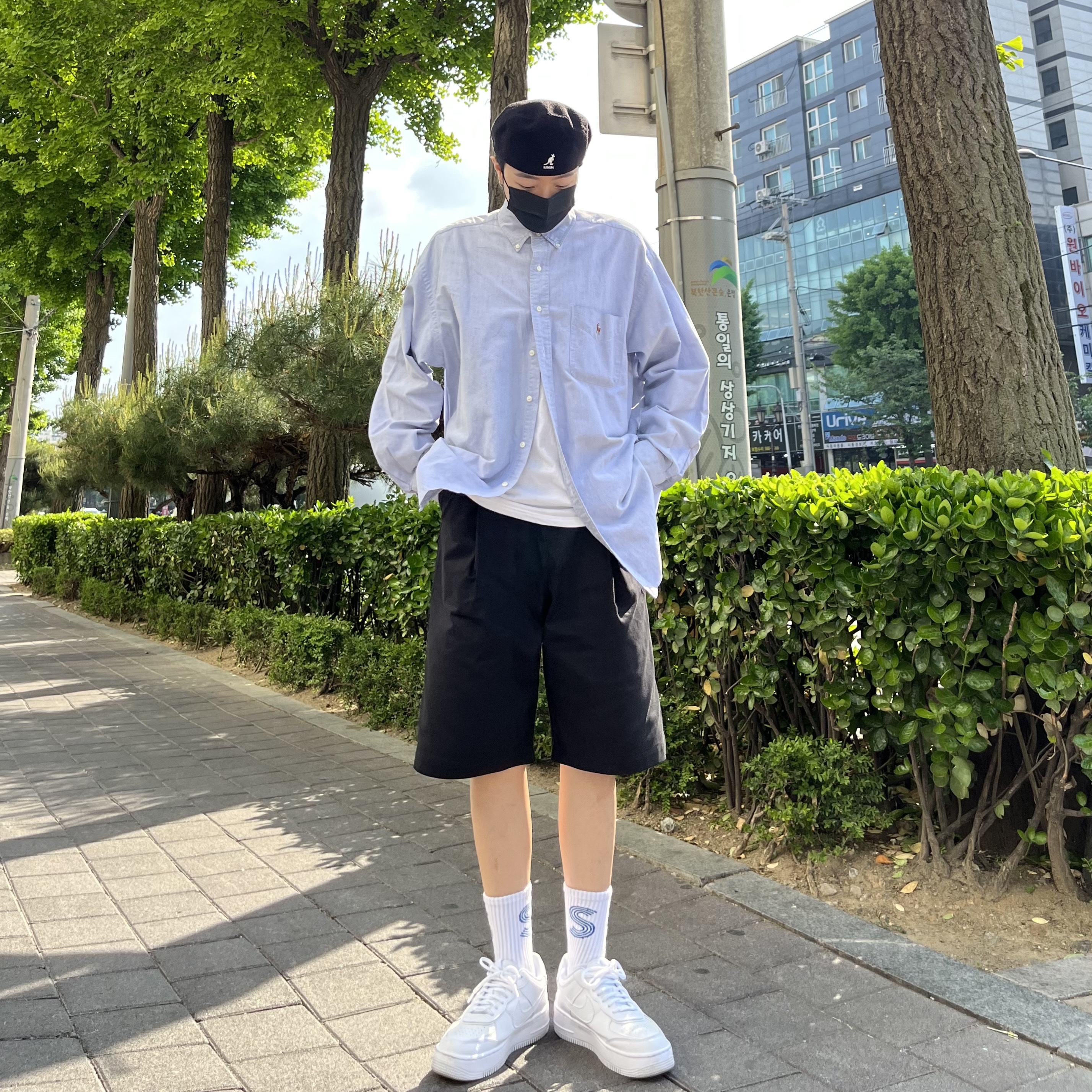(W) Nike Air Force 1 Shadow Triple White 착용 스타일