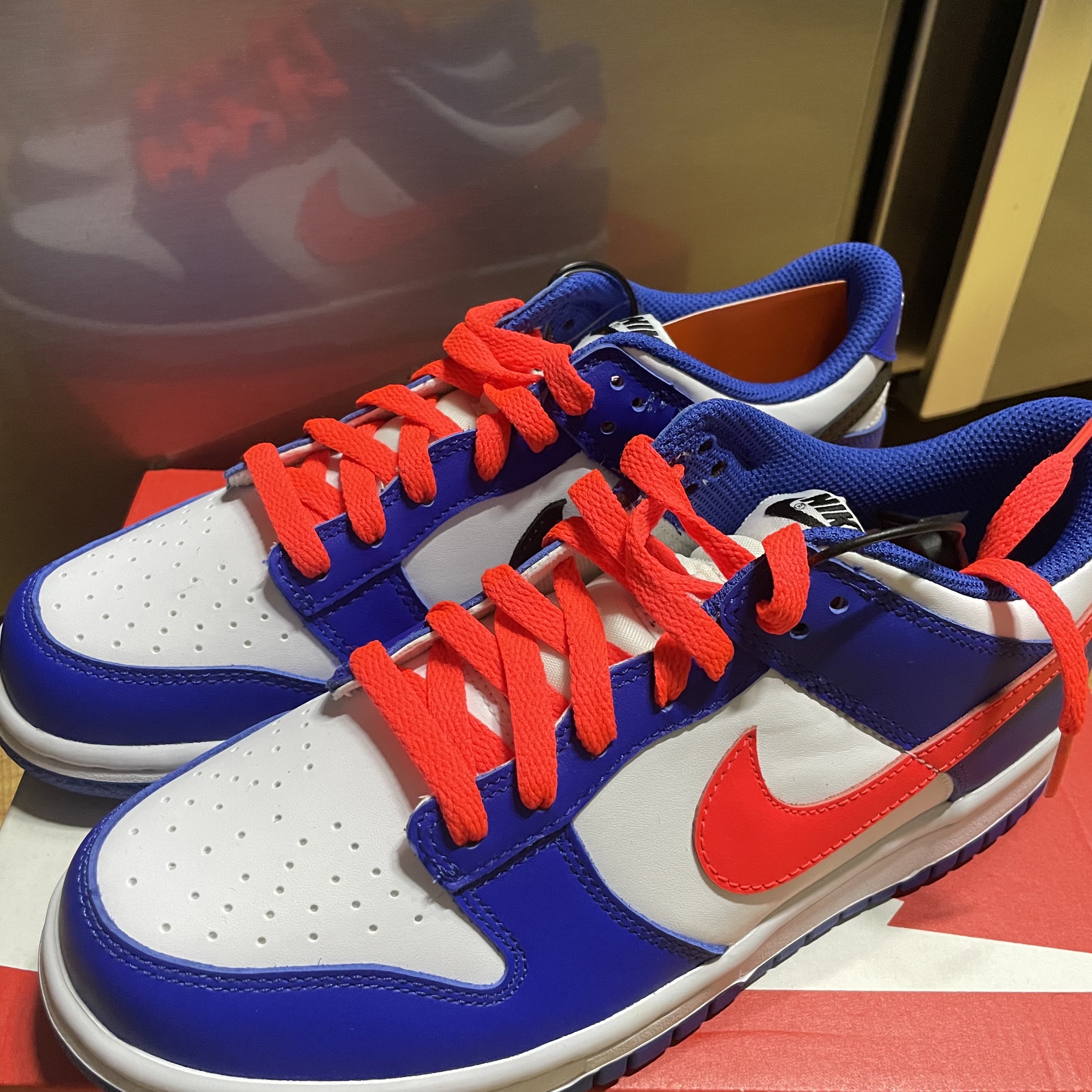 (GS) Nike Dunk Low Bright Crimson Game Royal 착용 스타일