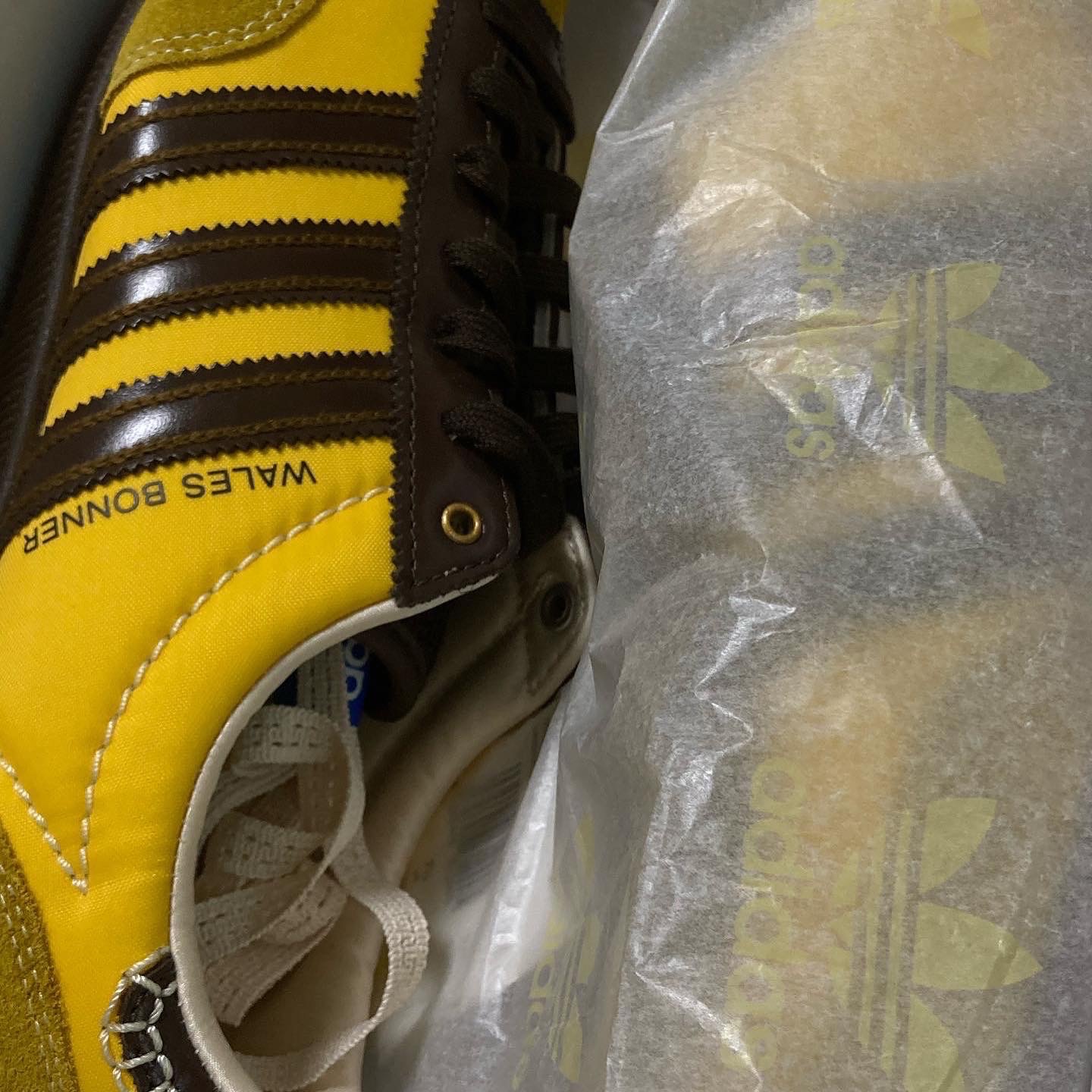 Adidas x Wales Bonner Japan Shoes Hazy Yellow Dark Brown 착용 스타일 - 2