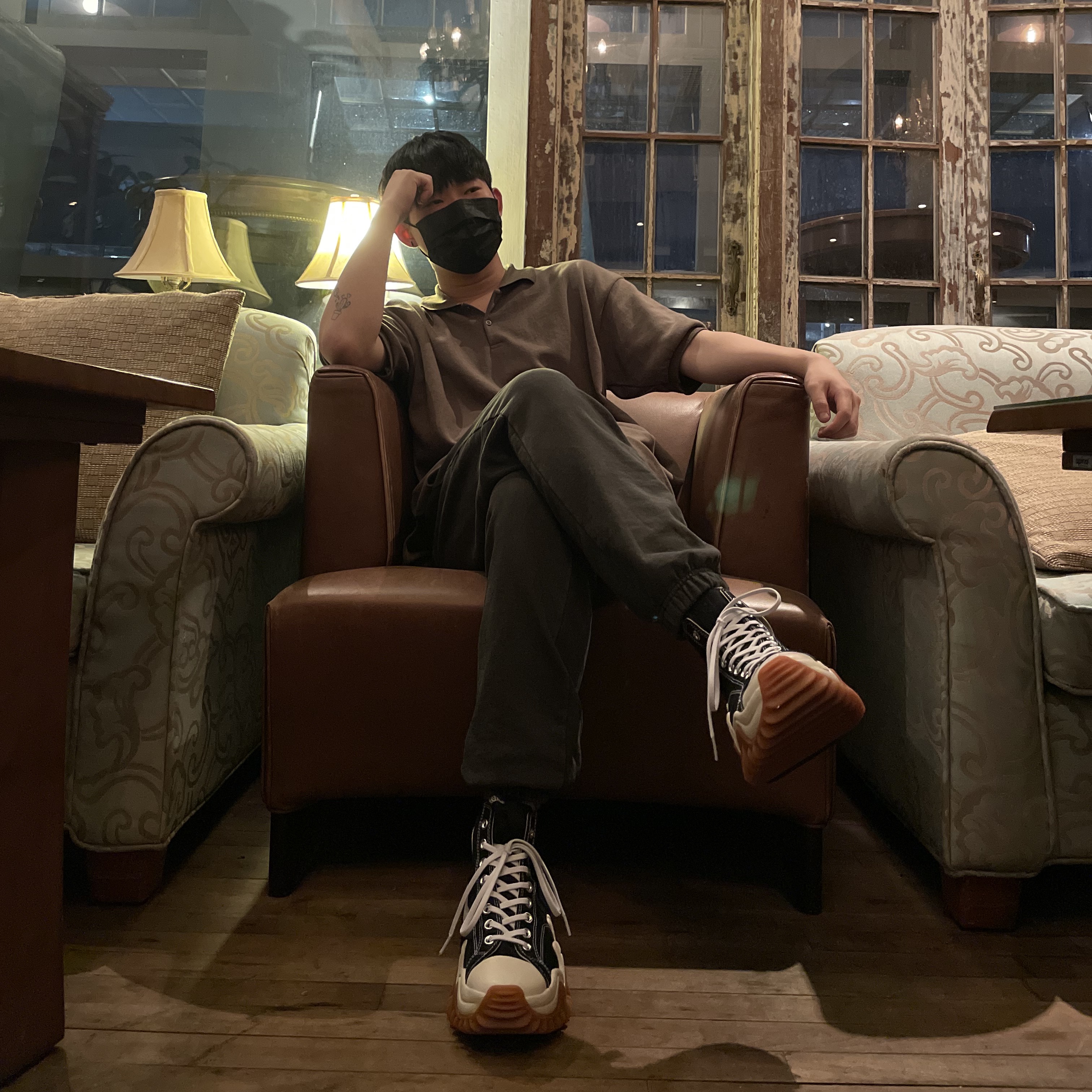 Converse Run Star Motion High Black 착용 스타일